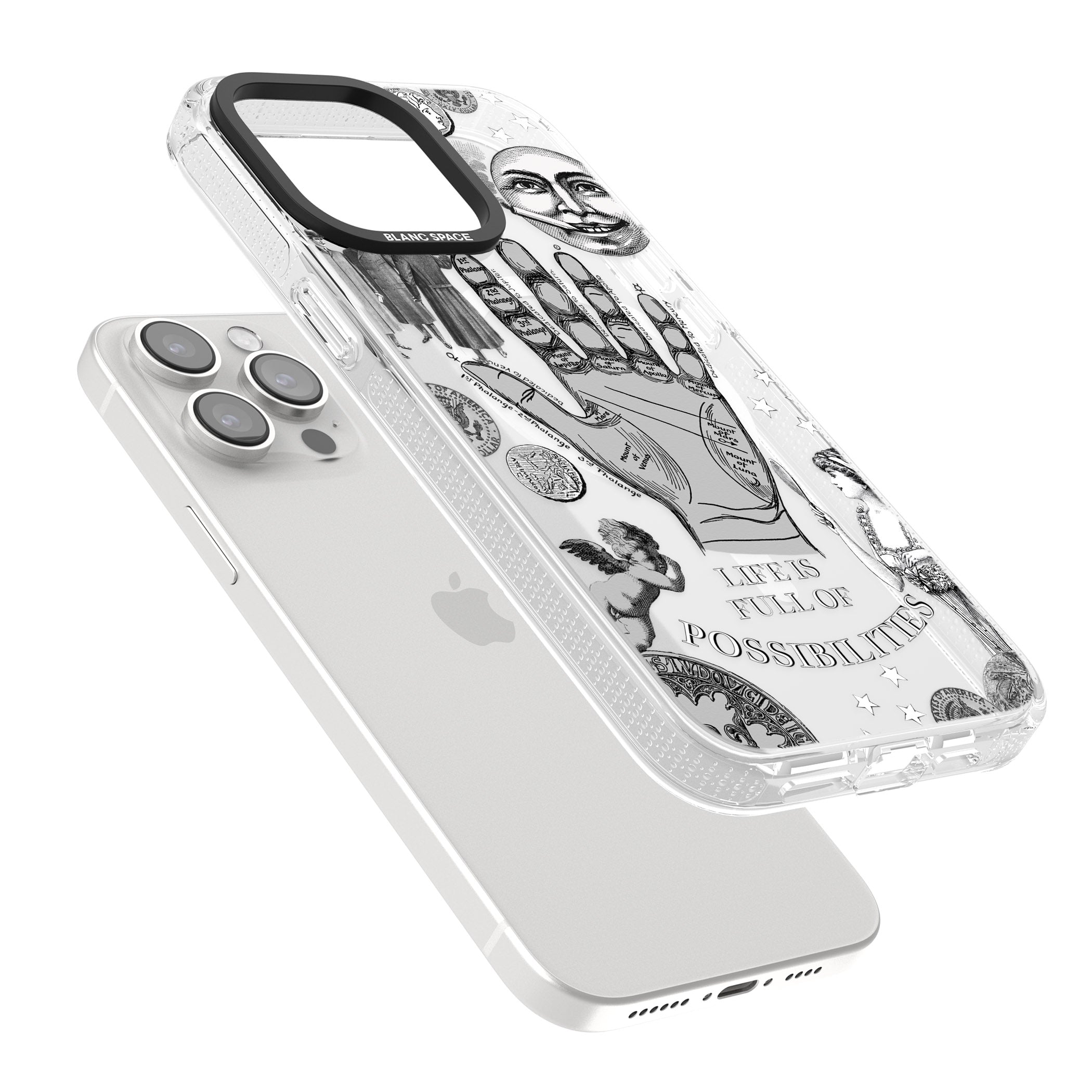 Life is Full of Possibilities iPhone 15 Pro Max / 15 Pro / 14 Pro Max / 14 Pro / 13 Pro Clear Case Impact Air - Blanc Space