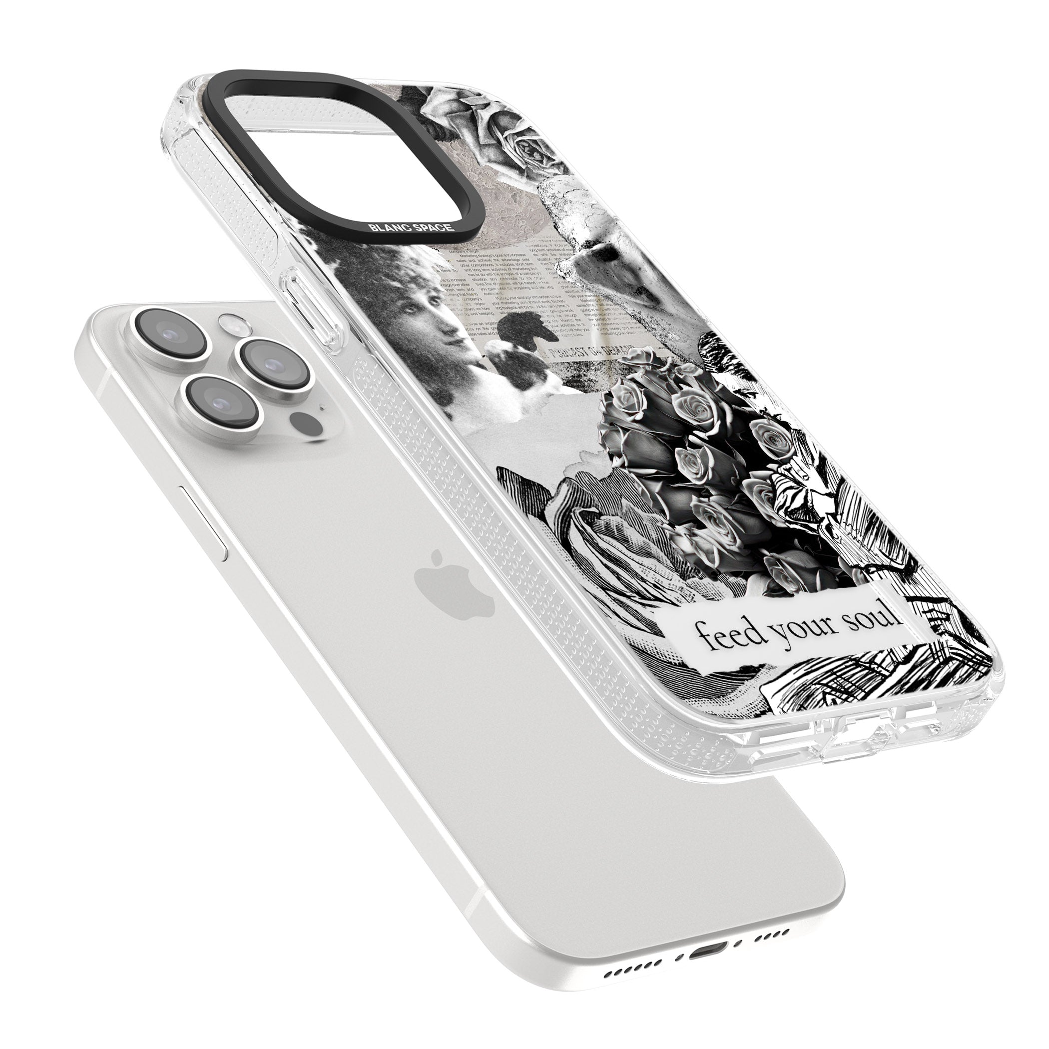 Feed Your Soul iPhone 15 Pro Max / 15 Pro / 14 Pro Max / 14 Pro / 13 Pro Clear Case Impact Air - Blanc Space