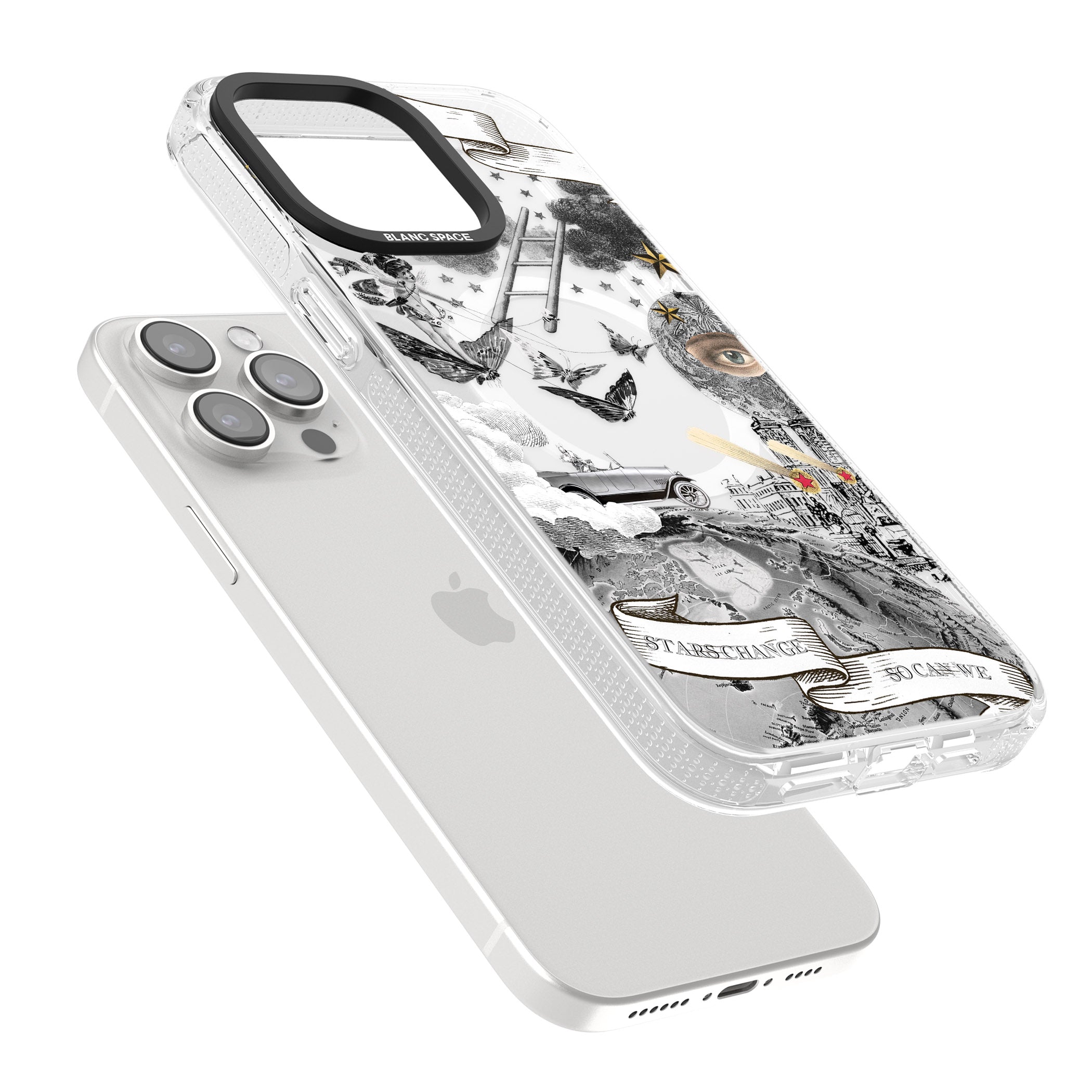 Stars Change, So Can We iPhone 15 Pro Max / 15 Pro / 14 Pro Max / 14 Pro / 13 Pro Clear Case Impact Air - Blanc Space