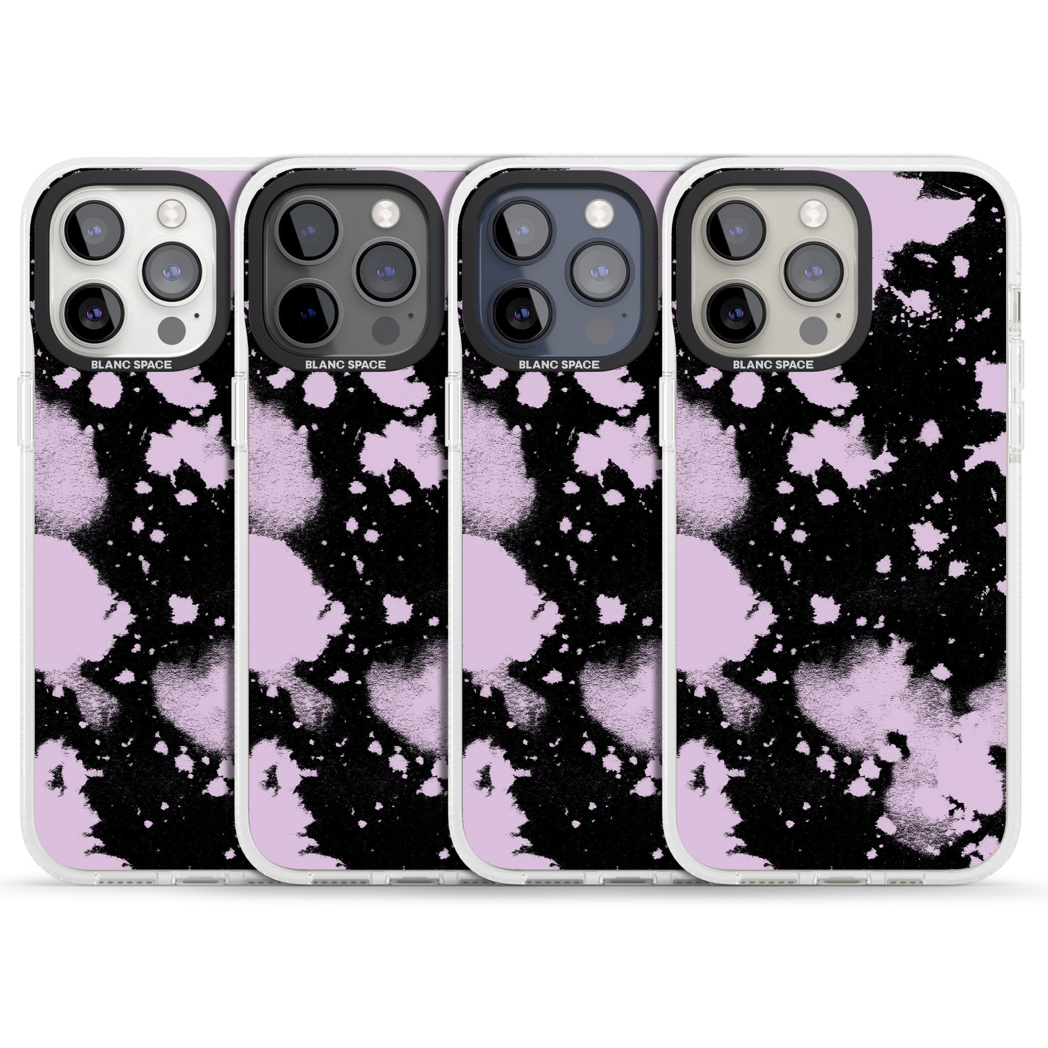 Pink & Black Acid Wash Tie-Dye iPhone 15 Pro Max / 15 Pro / 14 Pro Max / 14 Pro / 13 Pro Clear Case Impact Air - Blanc Space