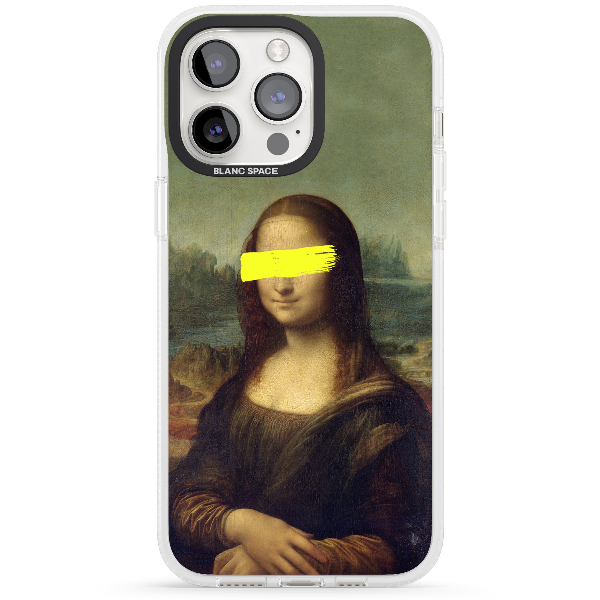VANDALED MONA LISA iPhone 15 Pro Max / 15 Pro / 14 Pro Max / 14 Pro / 13 Pro Clear Case Impact Air - Blanc Space