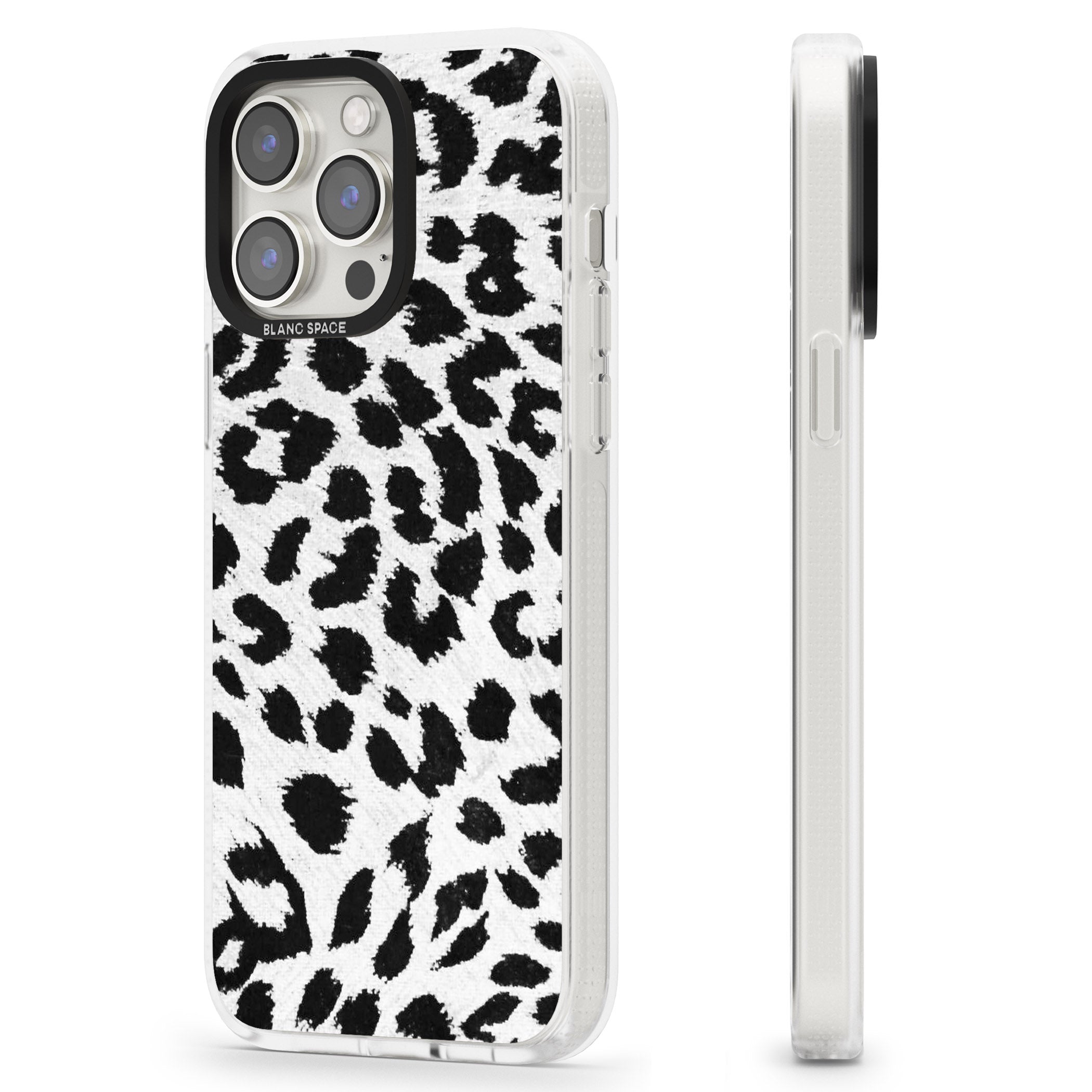 Rar Leopard Print White iPhone 15 Pro Max / 15 Pro / 14 Pro Max / 14 Pro / 13 Pro Clear Case Impact Air - Blanc Space