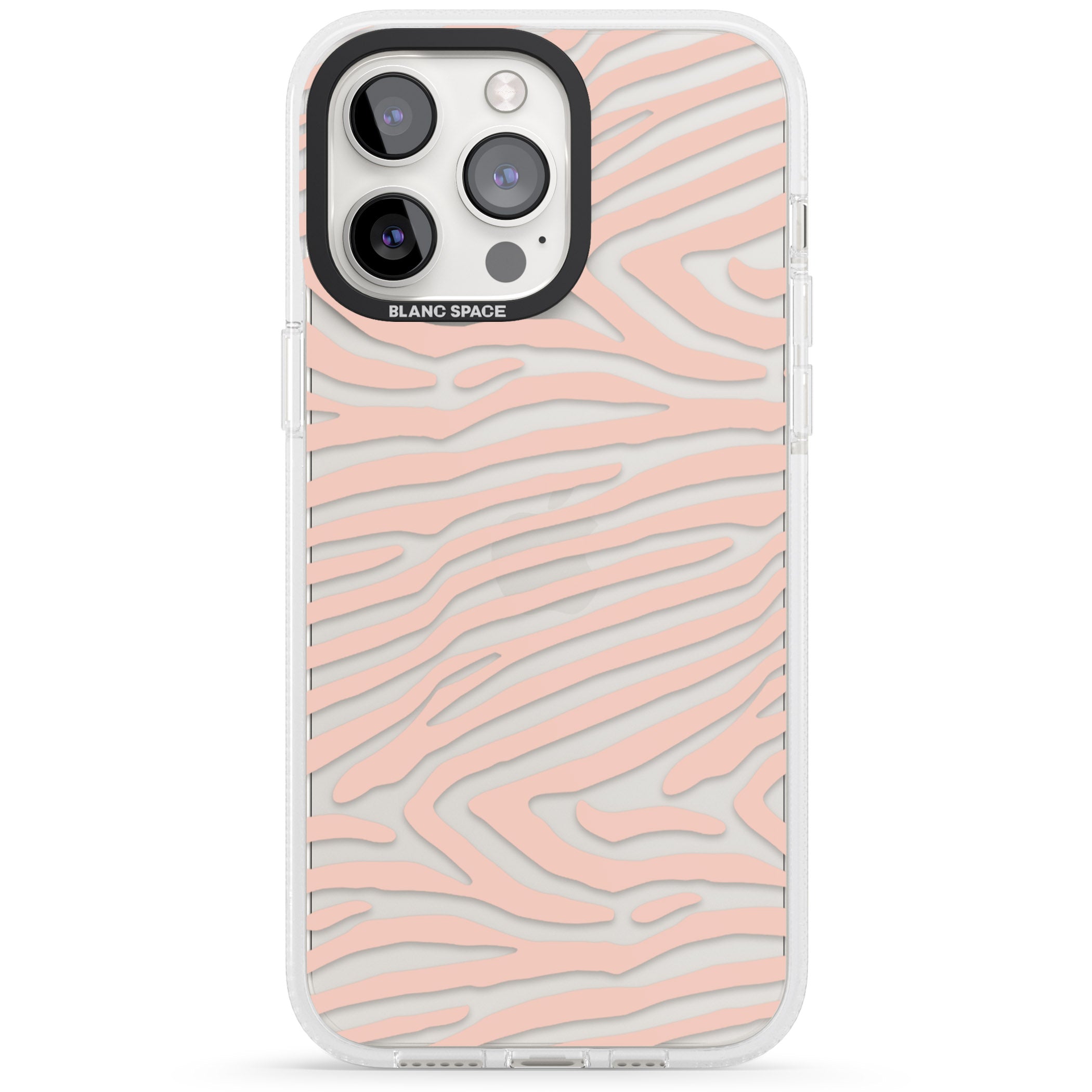 Horizontal Zebra Stripes Transparent Animal Print iPhone 15 Pro Max / 15 Pro / 14 Pro Max / 14 Pro / 13 Pro Clear Case Impact Air - Blanc Space