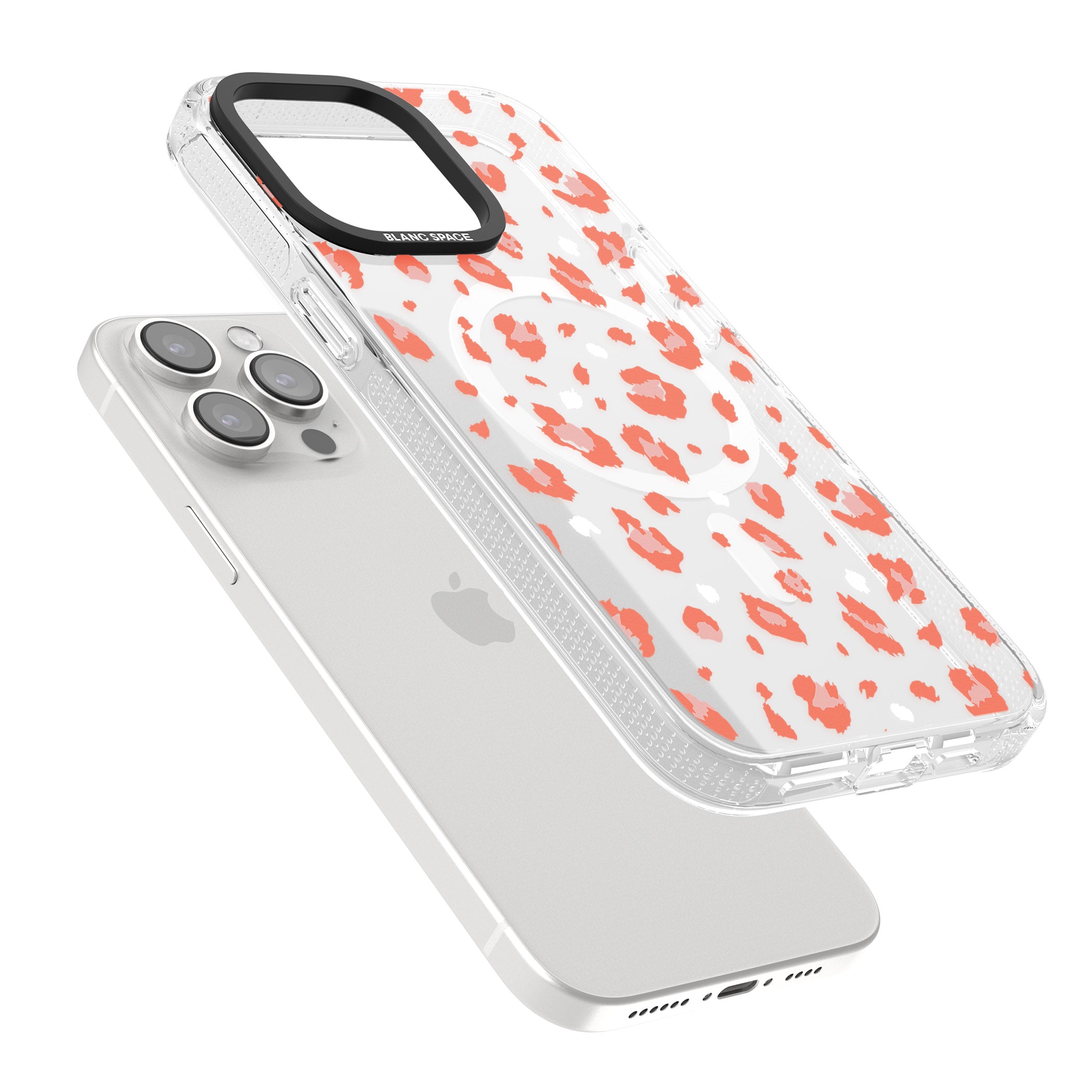 Two Colour Jaguar Transparent Animal Print iPhone 15 Pro Max / 15 Pro / 14 Pro Max / 14 Pro / 13 Pro Clear Case Impact Air - Blanc Space