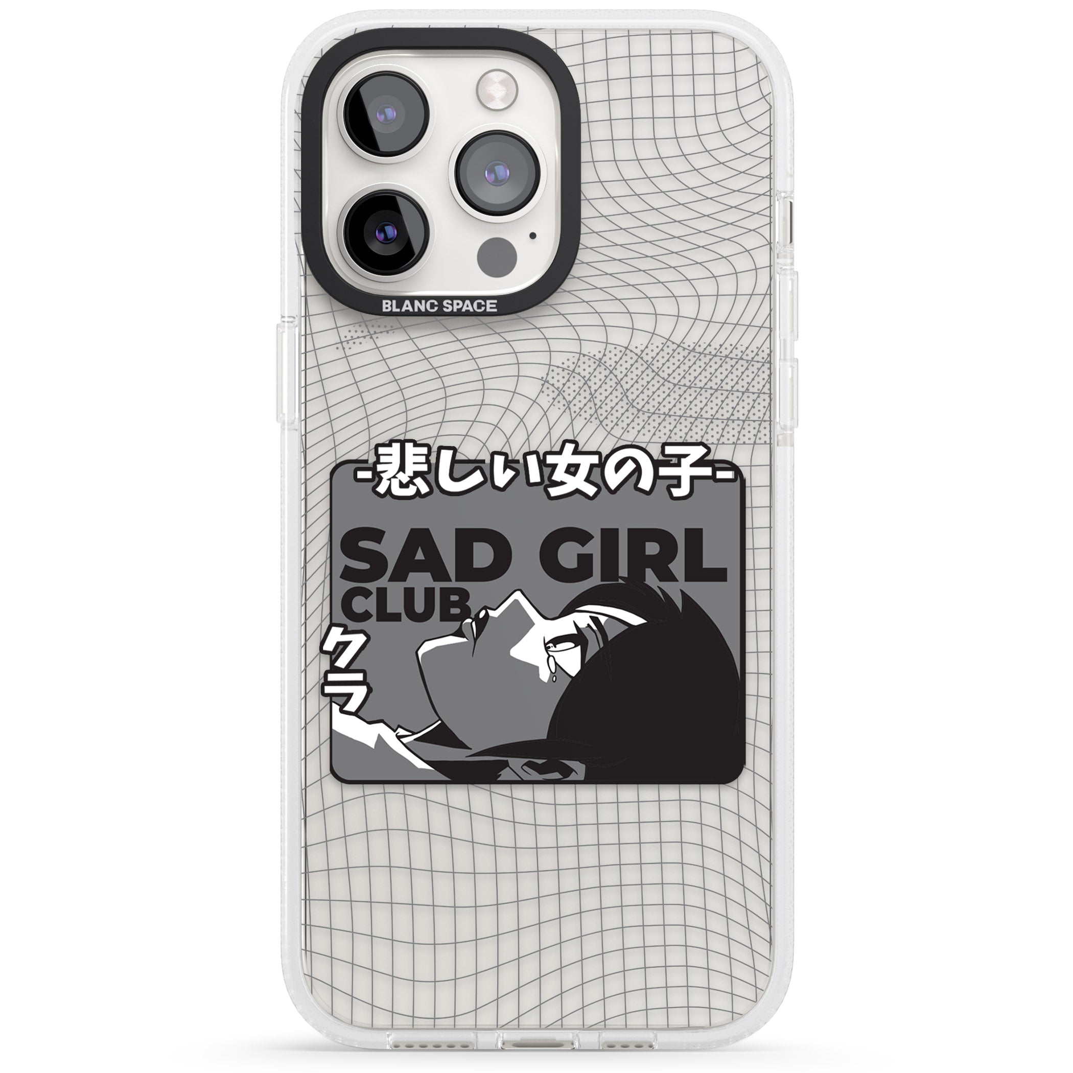 Sad Girl Club iPhone 15 Pro Max / 15 Pro / 14 Pro Max / 14 Pro / 13 Pro Clear Case Impact Air - Blanc Space