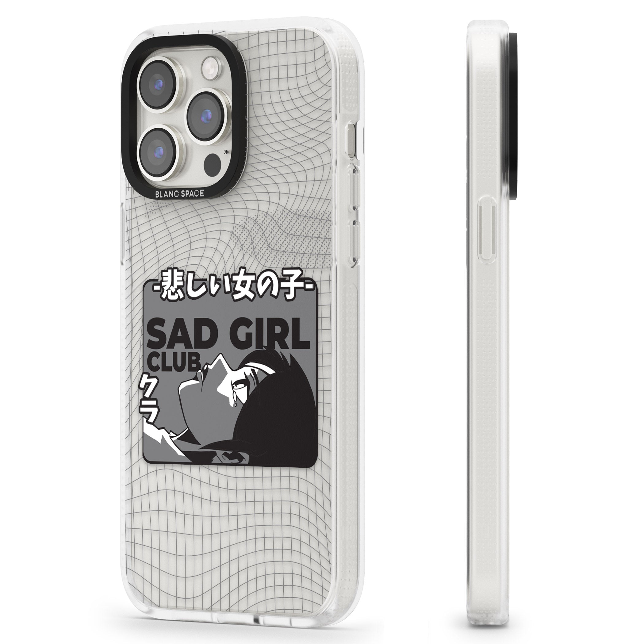 Sad Girl Club iPhone 15 Pro Max / 15 Pro / 14 Pro Max / 14 Pro / 13 Pro Clear Case Impact Air - Blanc Space