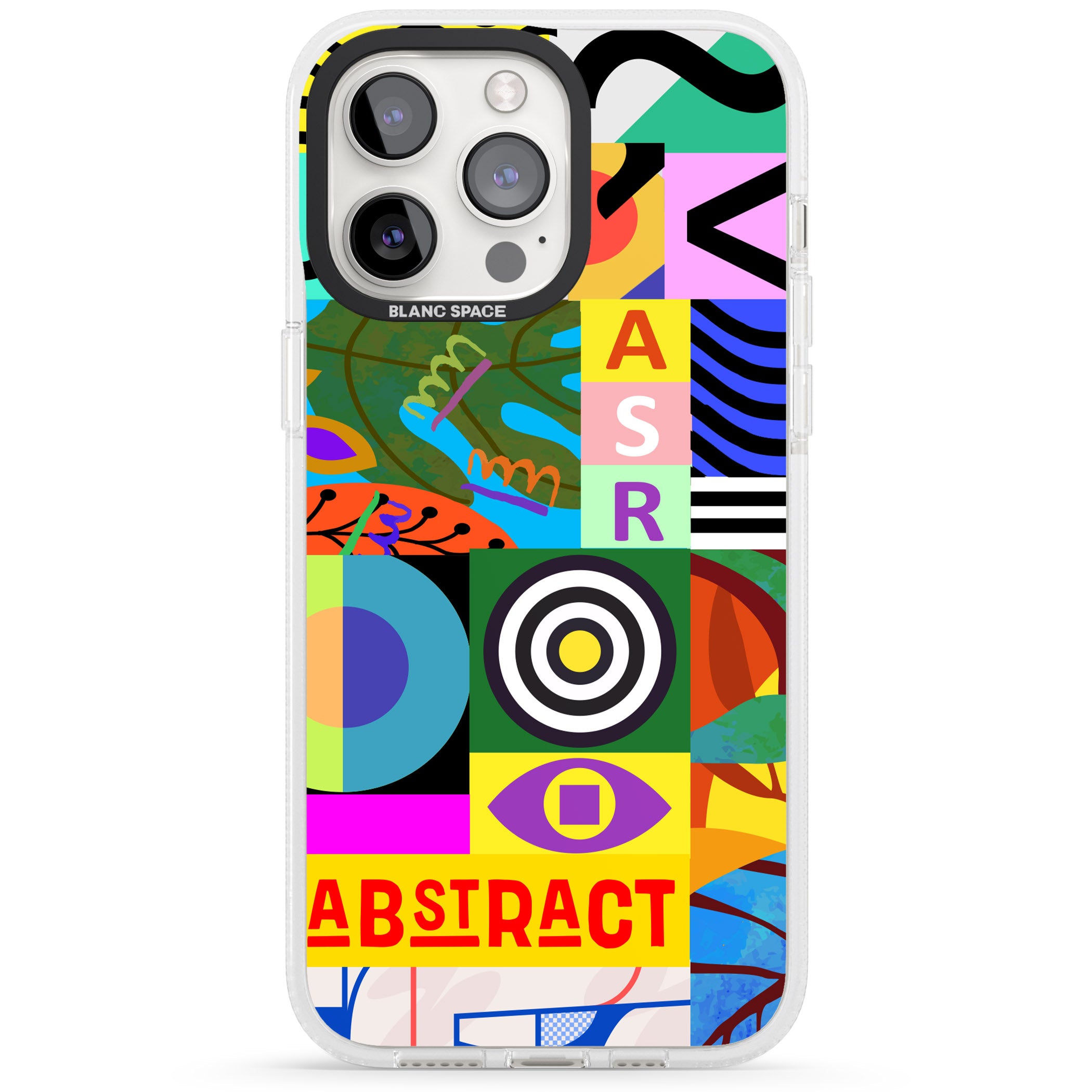 Patchwork iPhone 15 Pro Max / 15 Pro / 14 Pro Max / 14 Pro / 13 Pro Clear Case Impact Air - Blanc Space