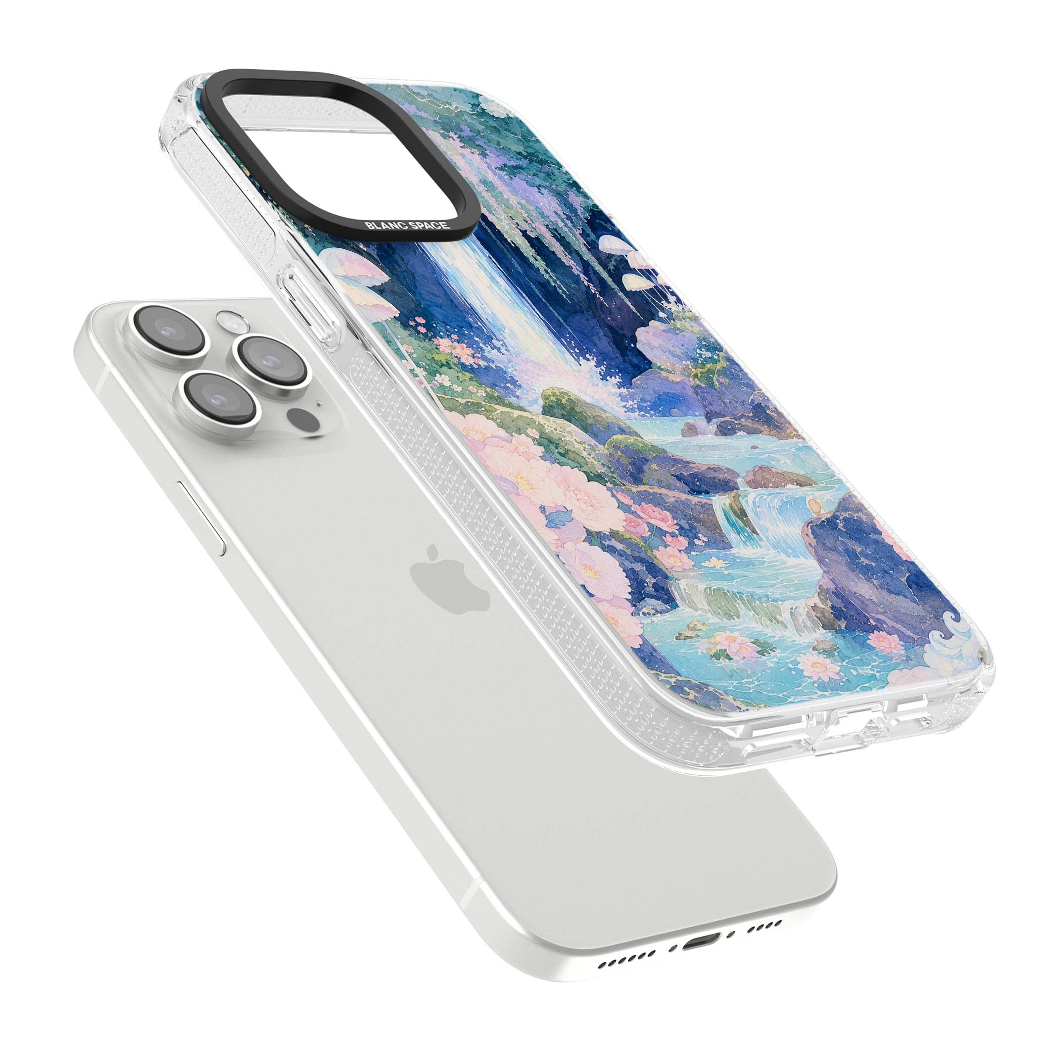 Mystic Waterfall art iPhone case | Clear Case Impact Air case for iPhone 15 Pro, iPhone 15 Pro Max