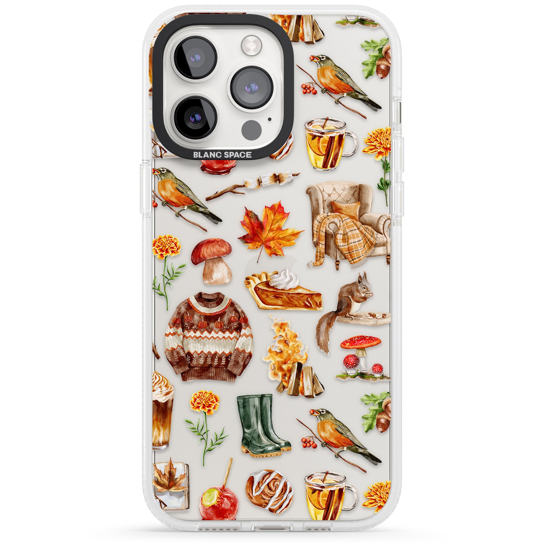 Cozy Autumn Aesthetic iPhone 15 Pro Max / 15 Pro / 14 Pro Max / 14 Pro / 13 Pro Clear Case Impact Air - Blanc Space