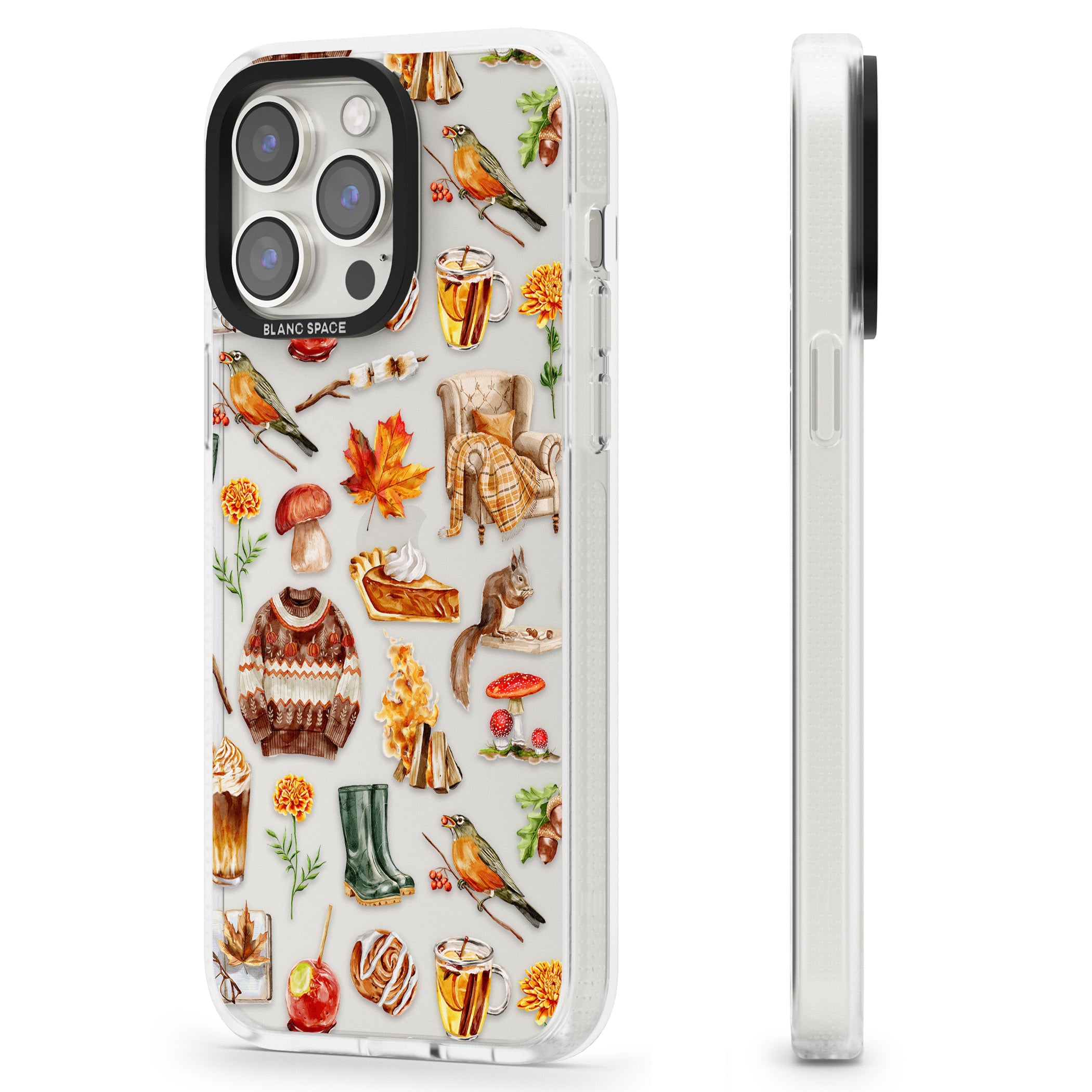 Cozy Autumn Aesthetic iPhone 15 Pro Max / 15 Pro / 14 Pro Max / 14 Pro / 13 Pro Clear Case Impact Air - Blanc Space