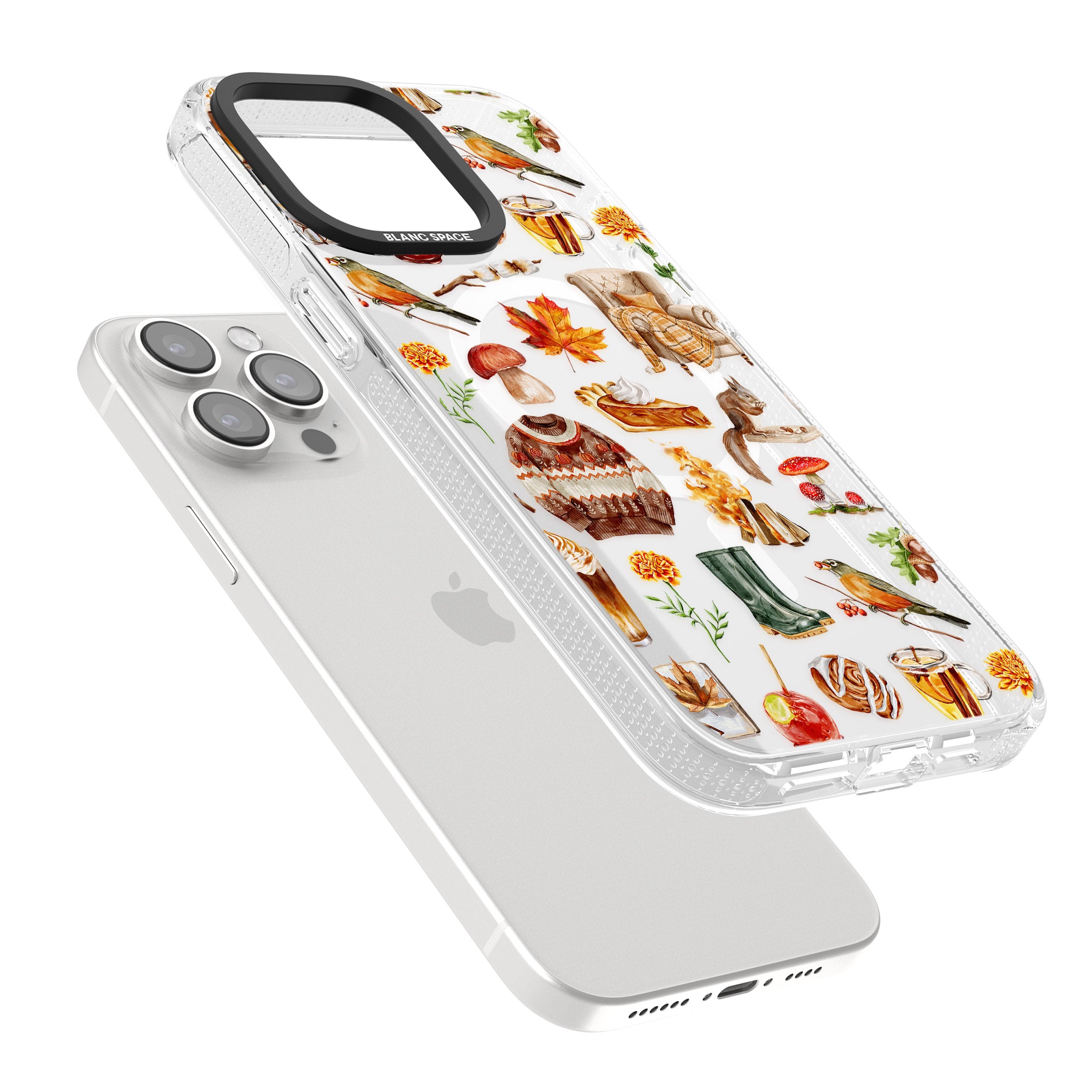 Cozy Autumn Aesthetic iPhone 15 Pro Max / 15 Pro / 14 Pro Max / 14 Pro / 13 Pro Clear Case Impact Air - Blanc Space