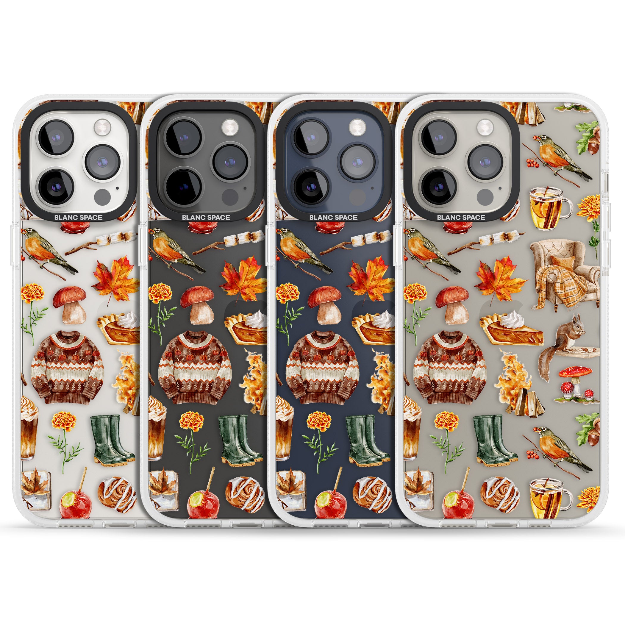 Cozy Autumn Aesthetic iPhone 15 Pro Max / 15 Pro / 14 Pro Max / 14 Pro / 13 Pro Clear Case Impact Air - Blanc Space