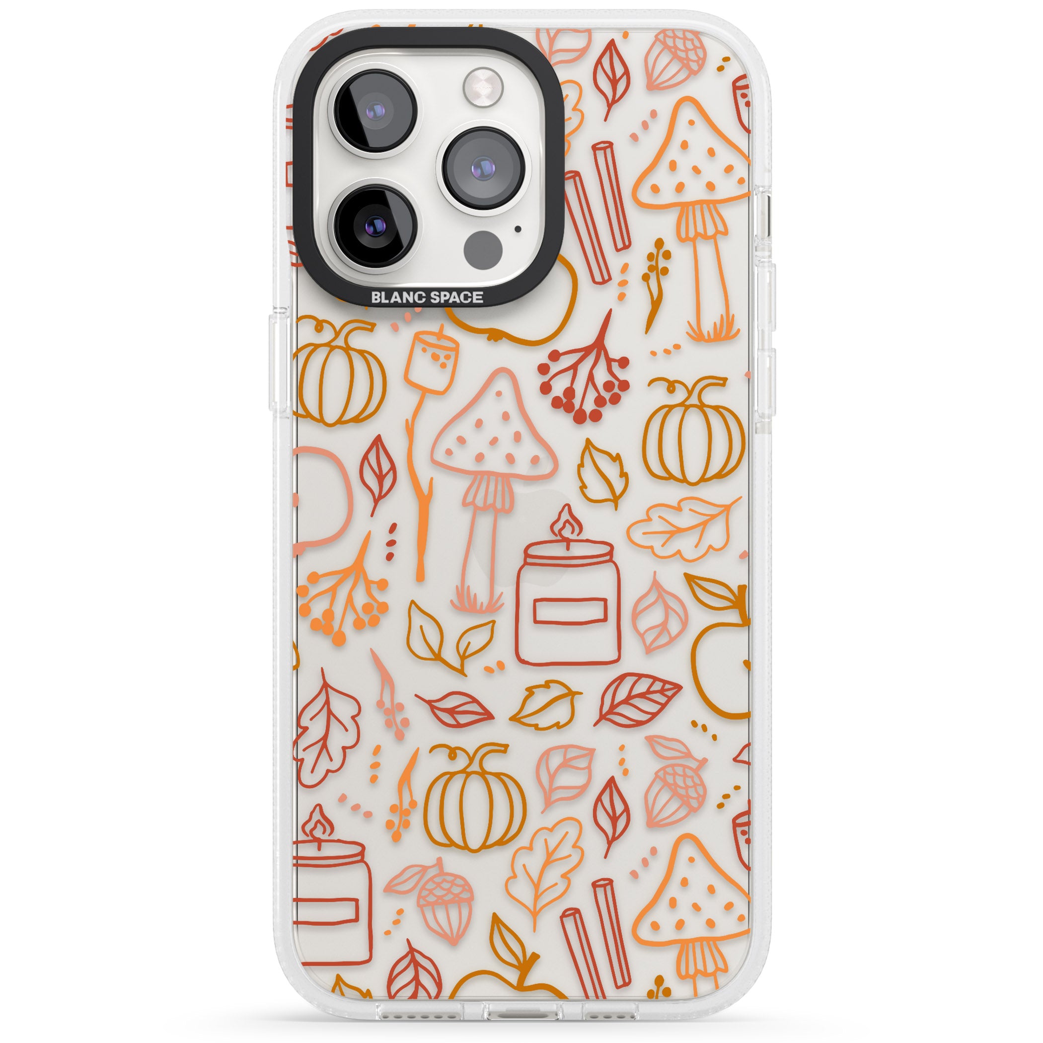 Autumn Line Pattern iPhone 15 Pro Max / 15 Pro / 14 Pro Max / 14 Pro / 13 Pro Clear Case Impact Air - Blanc Space