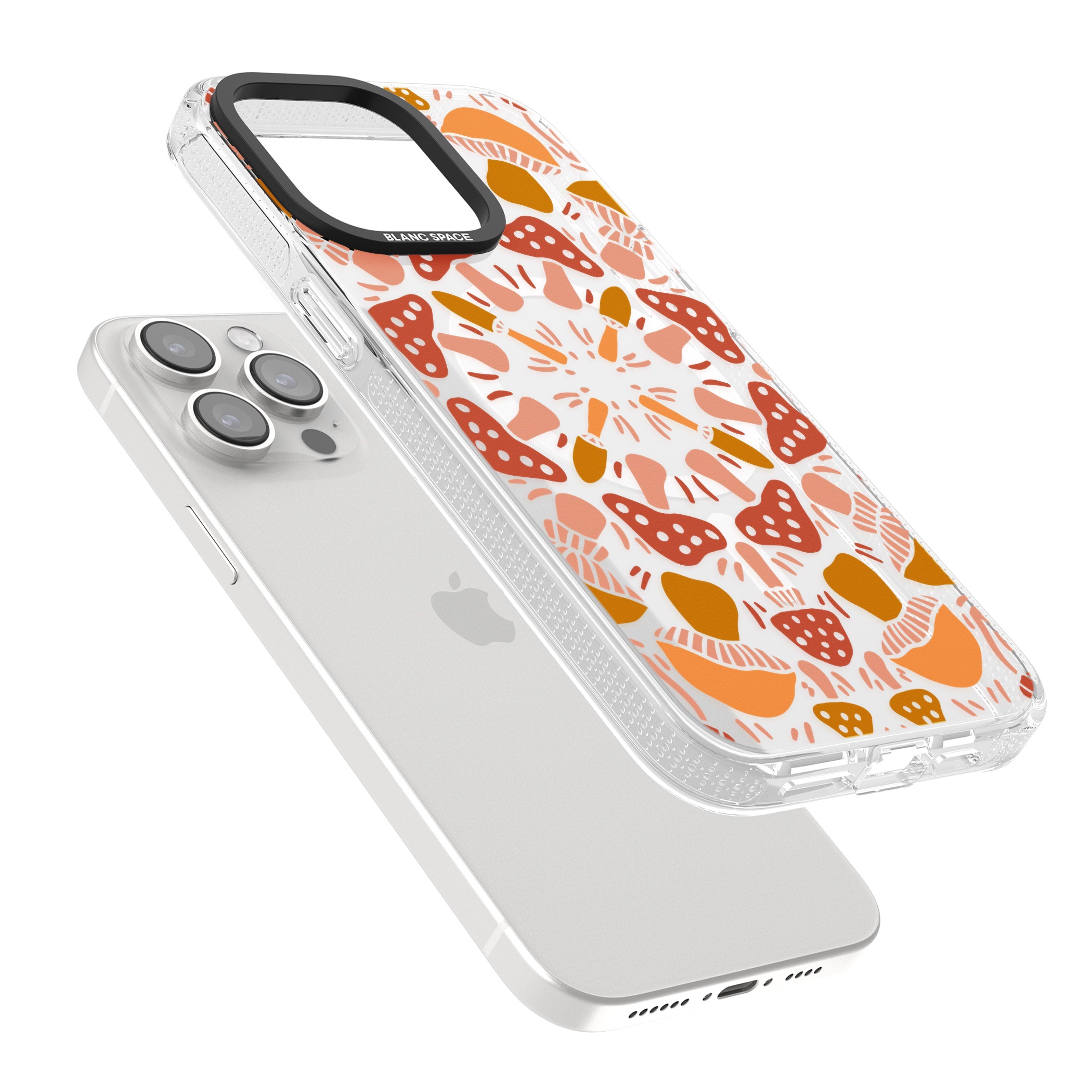 Mushroom Medley iPhone 15 Pro Max / 15 Pro / 14 Pro Max / 14 Pro / 13 Pro Clear Case Impact Air - Blanc Space