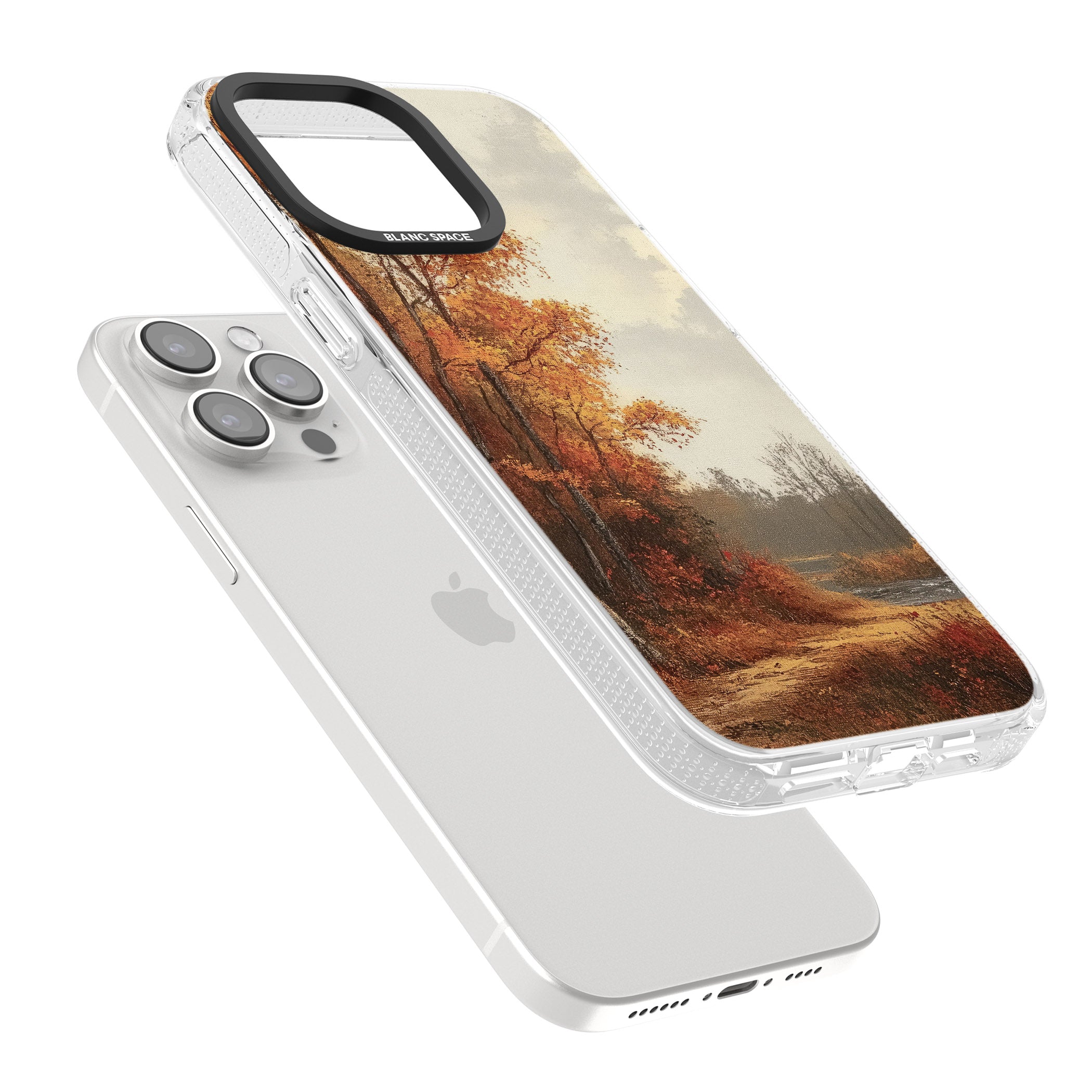 Vintage Autumn Oil Painting iPhone 15 Pro Max / 15 Pro / 14 Pro Max / 14 Pro / 13 Pro Clear Case Impact Air - Blanc Space