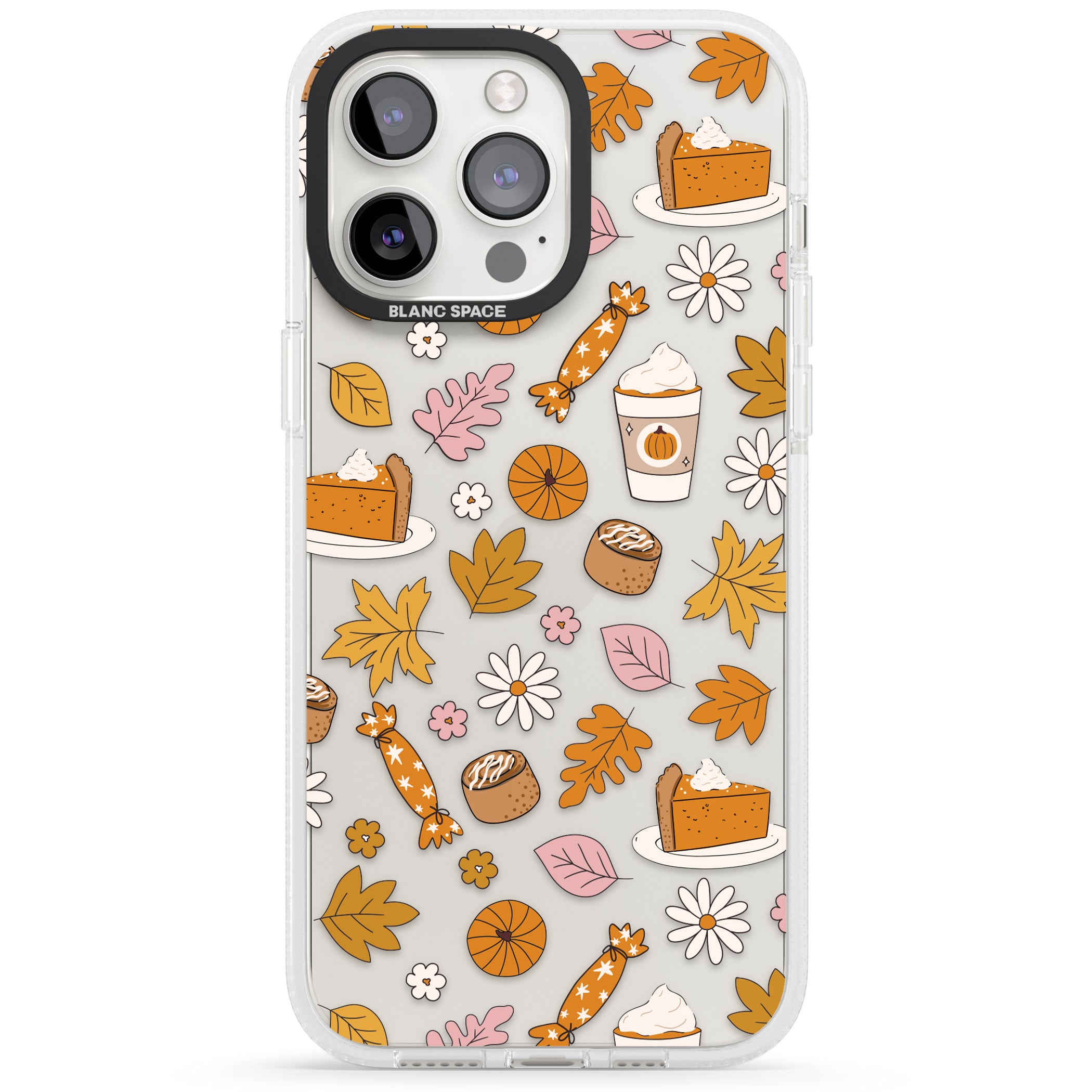 Pumpkin Spice iPhone 15 Pro Max / 15 Pro / 14 Pro Max / 14 Pro / 13 Pro Clear Case Impact Air - Blanc Space