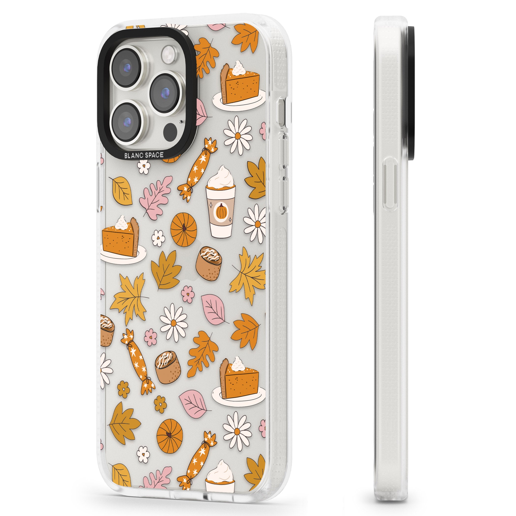 Pumpkin Spice iPhone 15 Pro Max / 15 Pro / 14 Pro Max / 14 Pro / 13 Pro Clear Case Impact Air - Blanc Space