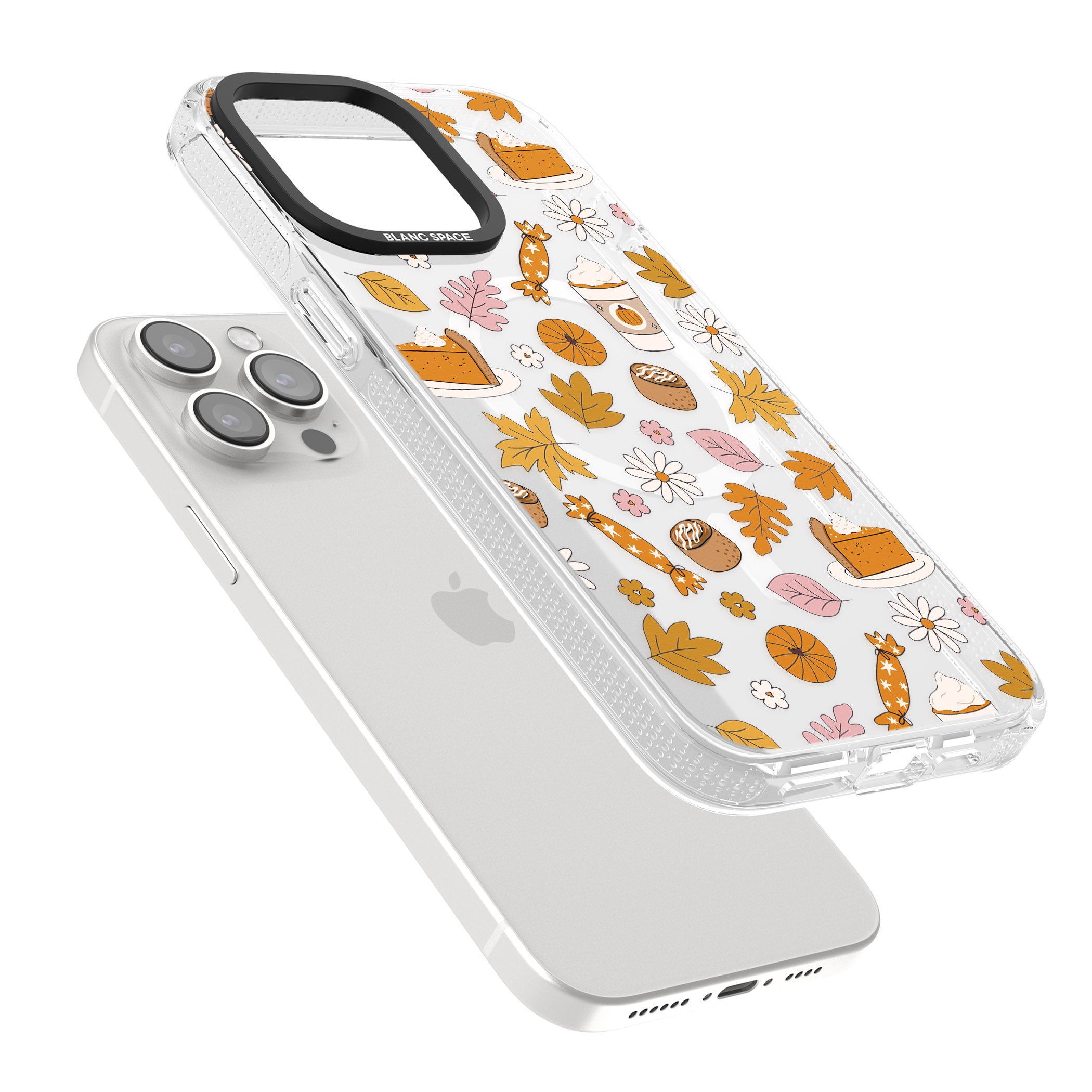 Pumpkin Spice iPhone 15 Pro Max / 15 Pro / 14 Pro Max / 14 Pro / 13 Pro Clear Case Impact Air - Blanc Space