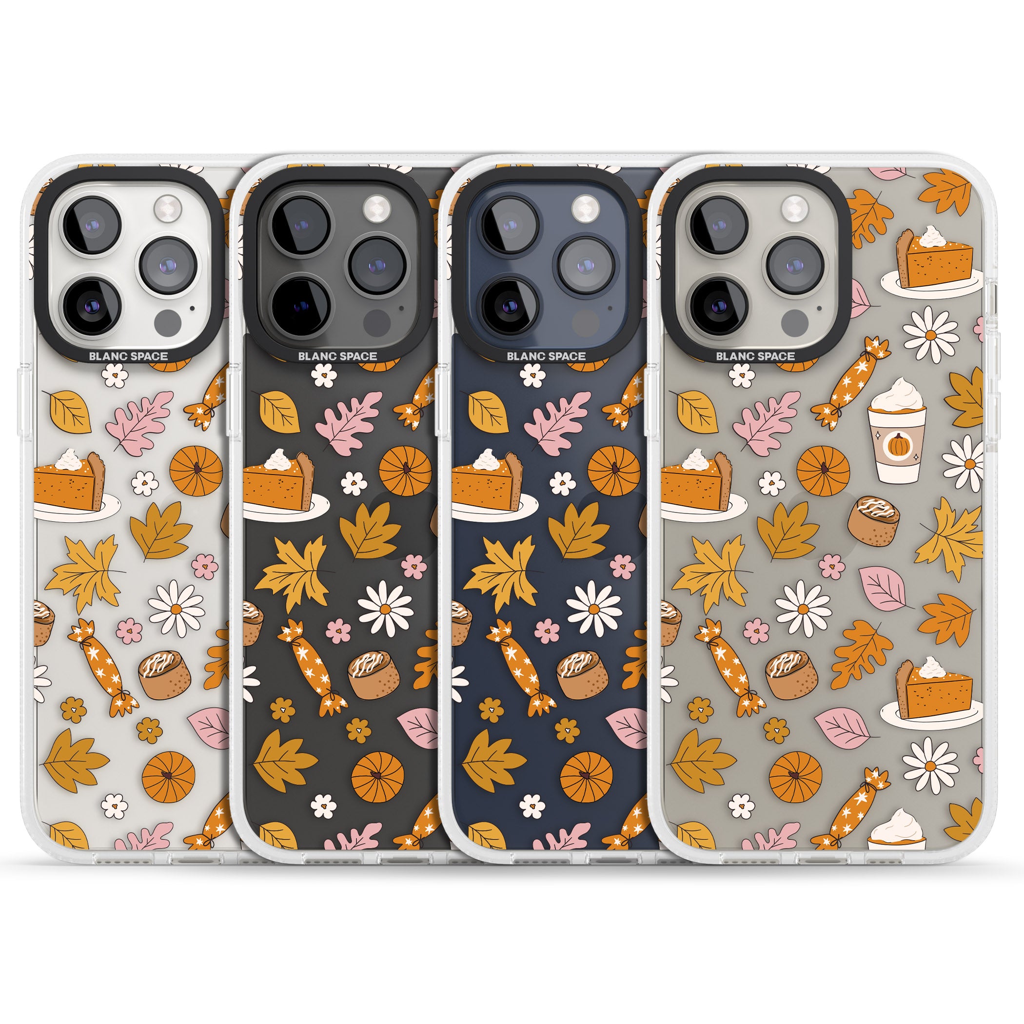 Pumpkin Spice iPhone 15 Pro Max / 15 Pro / 14 Pro Max / 14 Pro / 13 Pro Clear Case Impact Air - Blanc Space