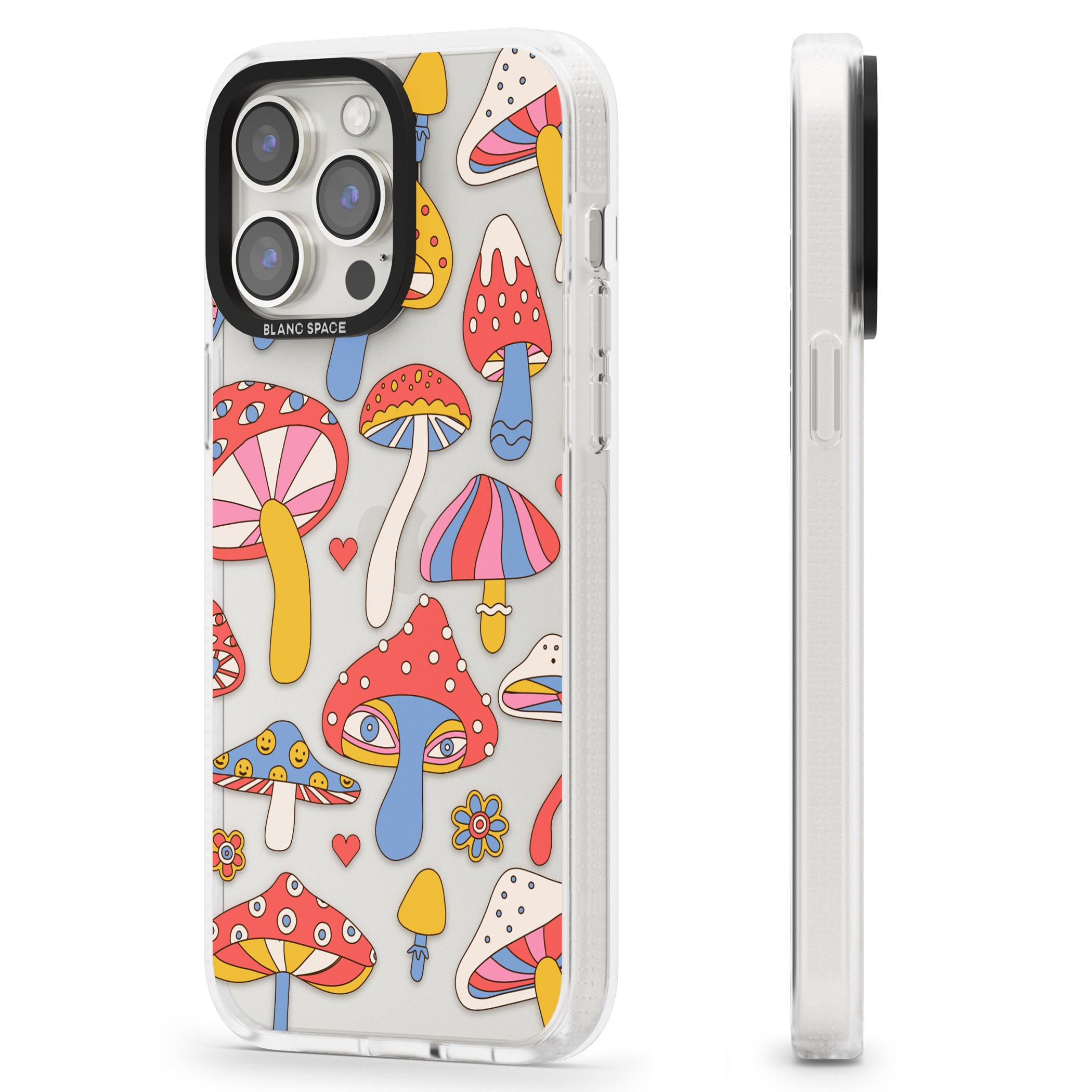 Vibrant Shrooms iPhone 15 Pro Max / 15 Pro / 14 Pro Max / 14 Pro / 13 Pro Clear Case Impact Air - Blanc Space