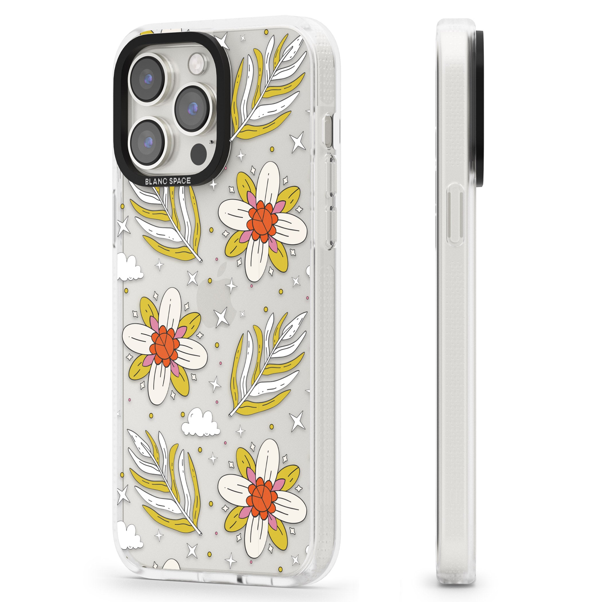 Boho Celestial Floral Dream iPhone 15 Pro Max / 15 Pro / 14 Pro Max / 14 Pro / 13 Pro Clear Case Impact Air - Blanc Space