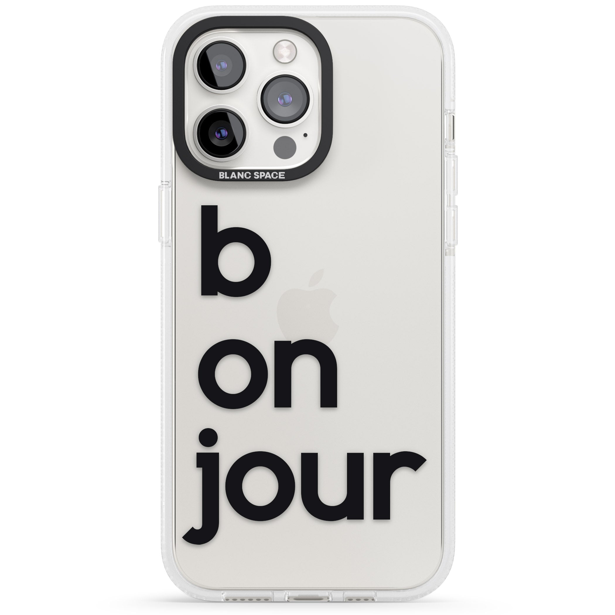 Bonjour iPhone 15 Pro Max / 15 Pro / 14 Pro Max / 14 Pro / 13 Pro Clear Case Impact Air - Blanc Space