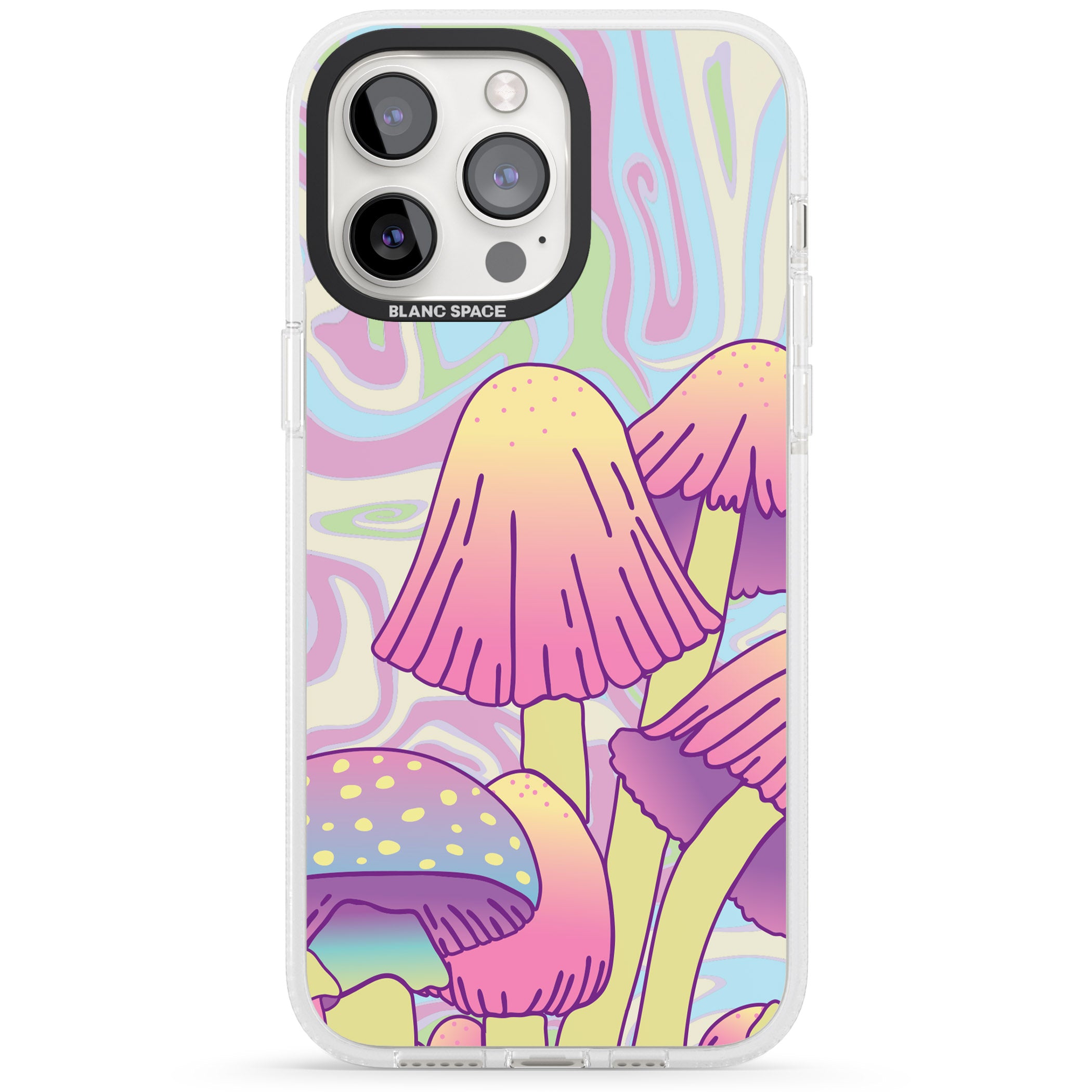 Shroomin' iPhone 15 Pro Max / 15 Pro / 14 Pro Max / 14 Pro / 13 Pro Clear Case Impact Air - Blanc Space