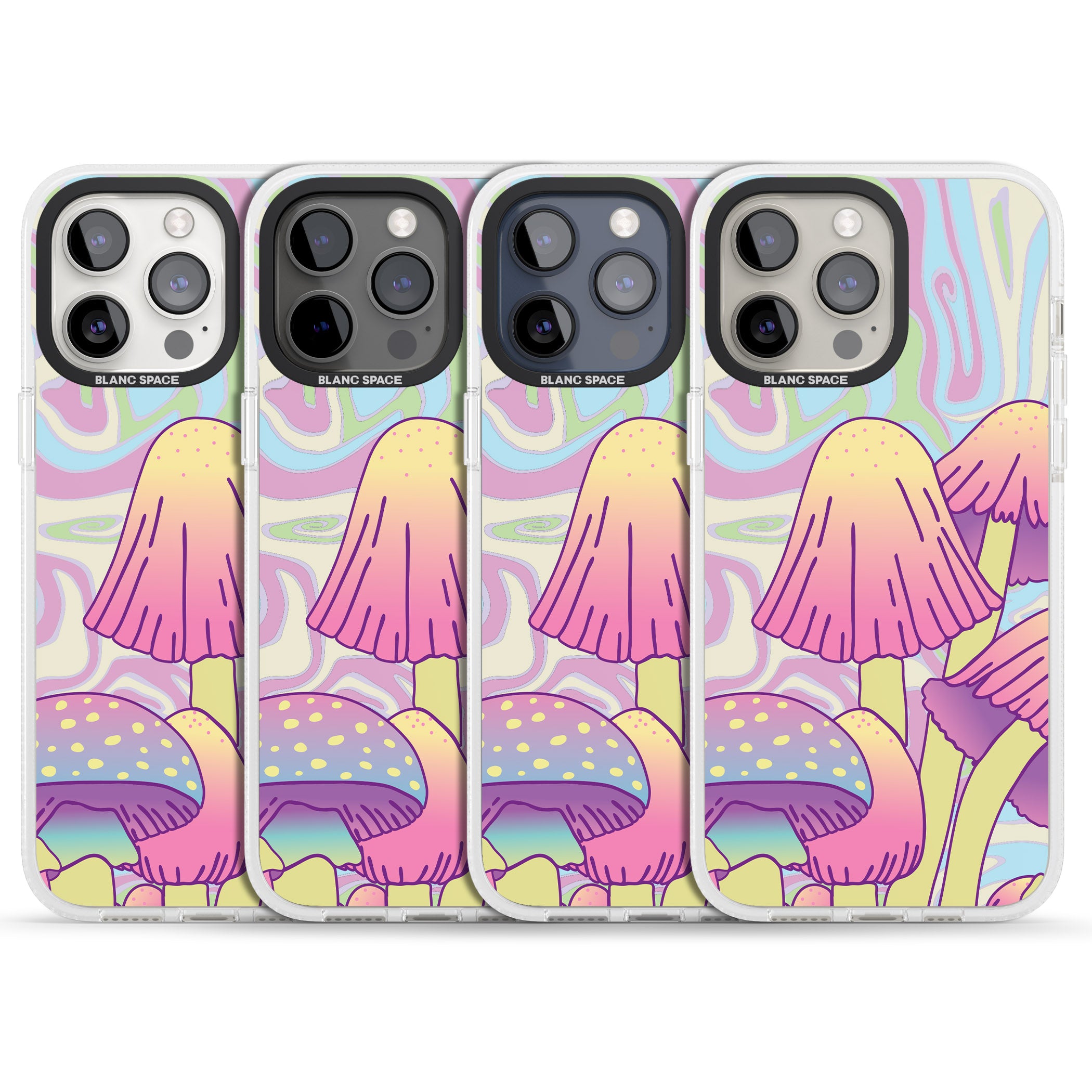 Shroomin' iPhone 15 Pro Max / 15 Pro / 14 Pro Max / 14 Pro / 13 Pro Clear Case Impact Air - Blanc Space