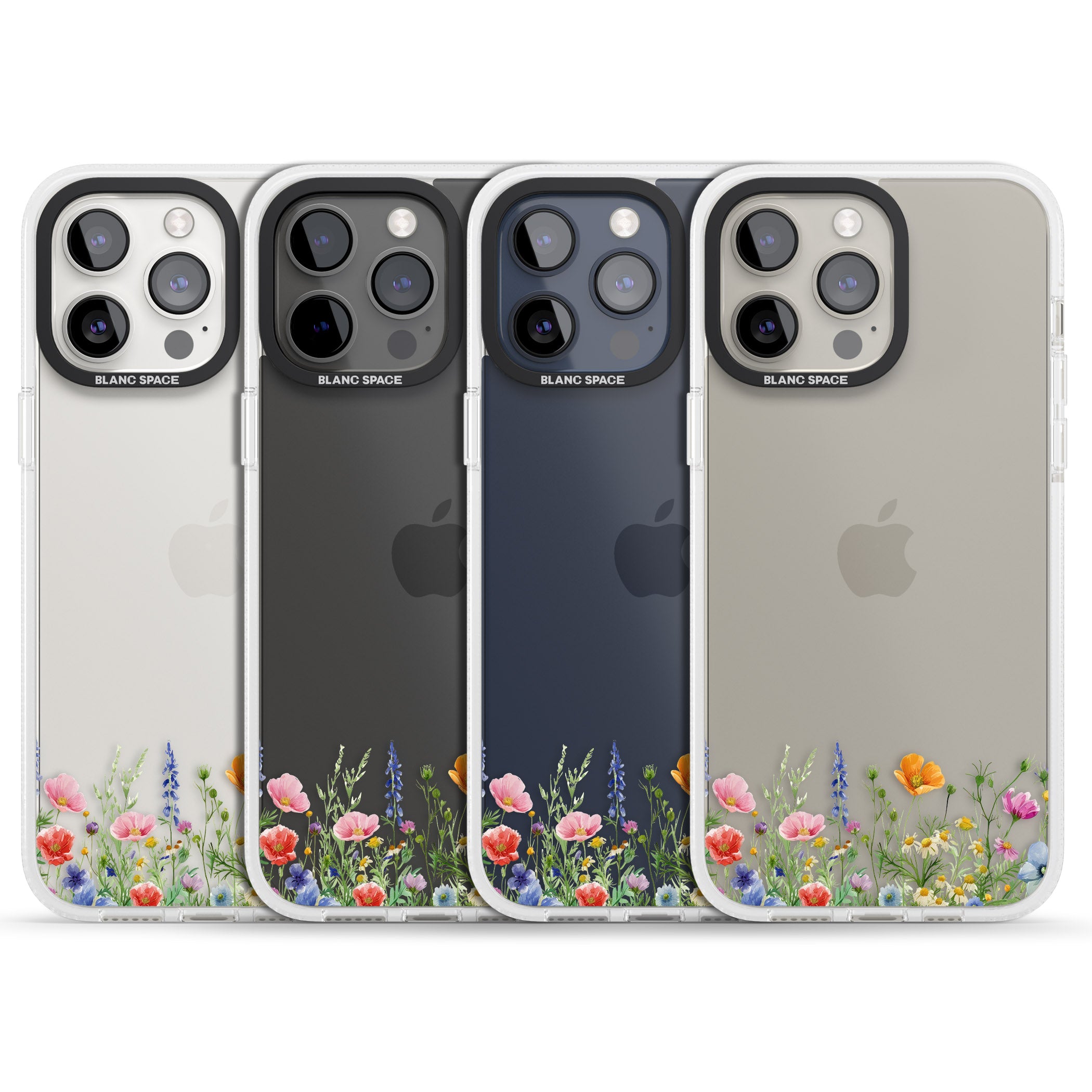 Minimal Wildflowers iPhone 15 Pro Max / 15 Pro / 14 Pro Max / 14 Pro / 13 Pro Clear Case Impact Air - Blanc Space
