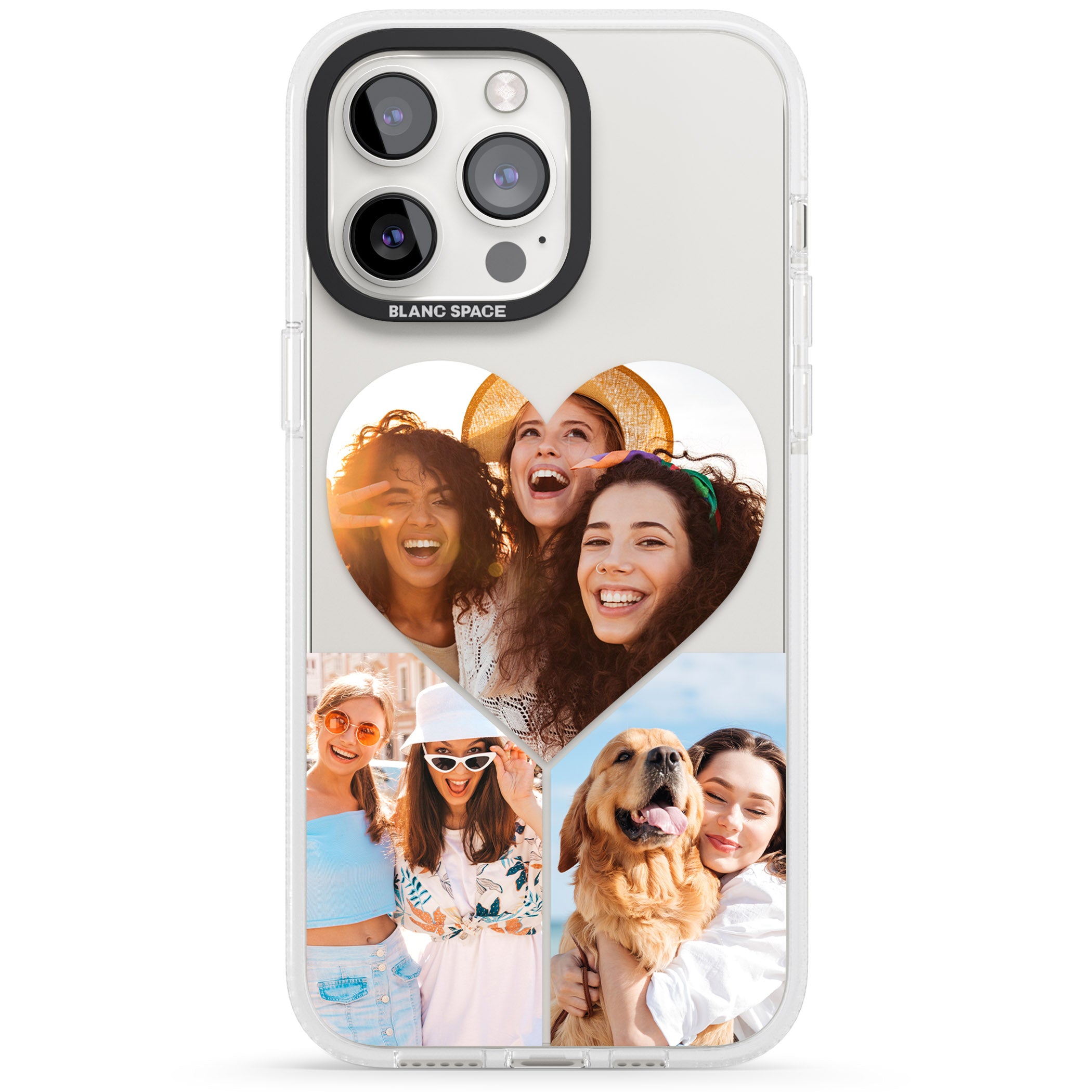 Personalised Heart Photo iPhone 15 Pro Max / 15 Pro / 14 Pro Max / 14 Pro / 13 Pro Clear Case Impact Air - Blanc Space