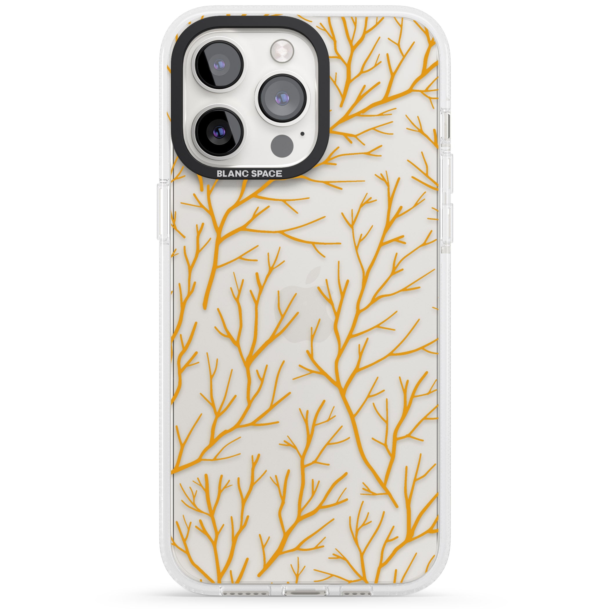 Personalised Bramble Branches Pattern iPhone 15 Pro Max / 15 Pro / 14 Pro Max / 14 Pro / 13 Pro Clear Case Impact Air - Blanc Space