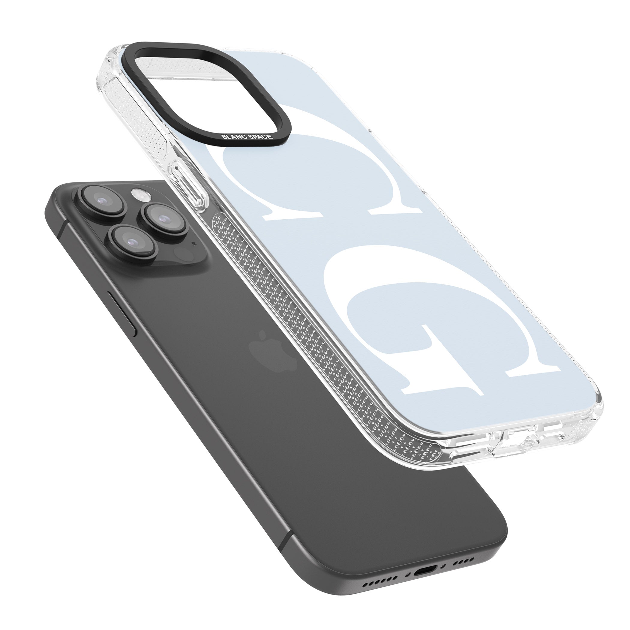 Personalised White & Blue Personalised iPhone 15 Pro Max / 15 Pro / 14 Pro Max / 14 Pro / 13 Pro Clear Case Impact Air - Blanc Space