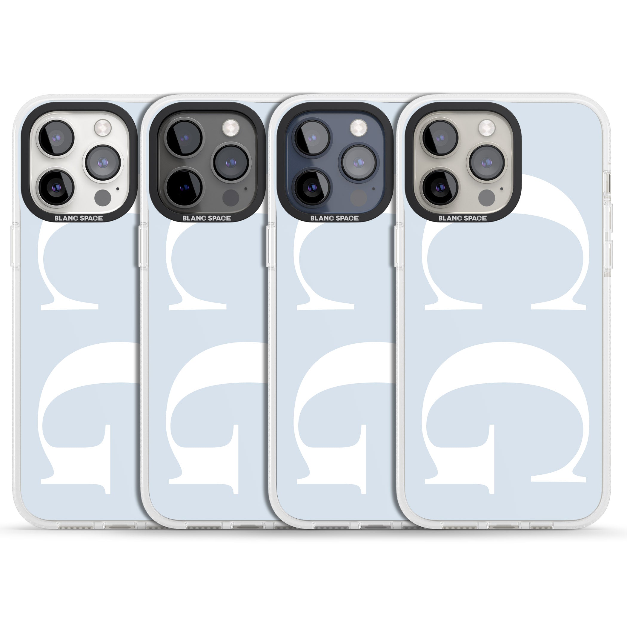 Personalised White & Blue Personalised iPhone 15 Pro Max / 15 Pro / 14 Pro Max / 14 Pro / 13 Pro Clear Case Impact Air - Blanc Space