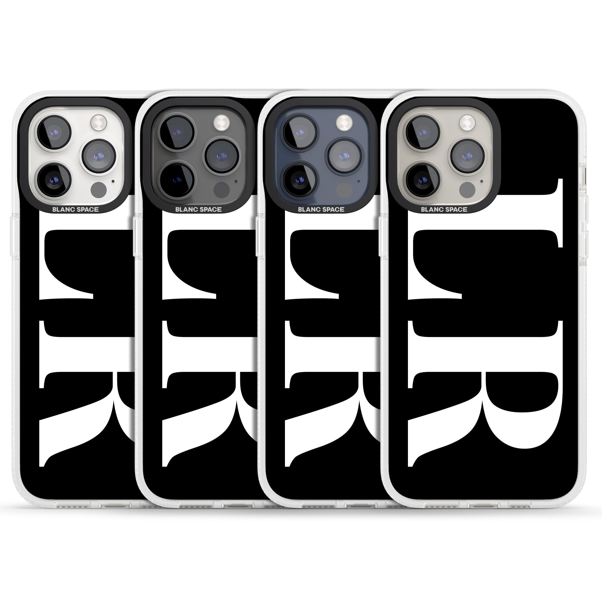 Personalised White & Black Letters iPhone 15 Pro Max / 15 Pro / 14 Pro Max / 14 Pro / 13 Pro Clear Case Impact Air - Blanc Space