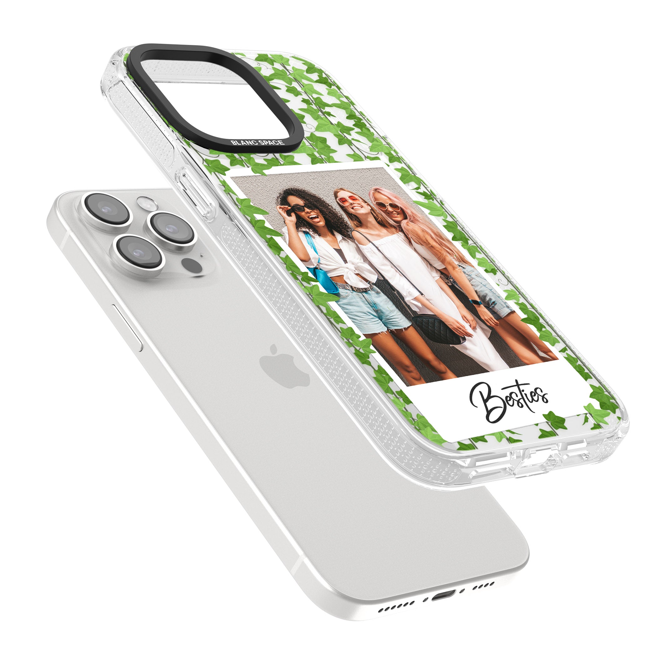 Personalised Ivy Vine Instant Photo iPhone 15 Pro Max / 15 Pro / 14 Pro Max / 14 Pro / 13 Pro Clear Case Impact Air - Blanc Space