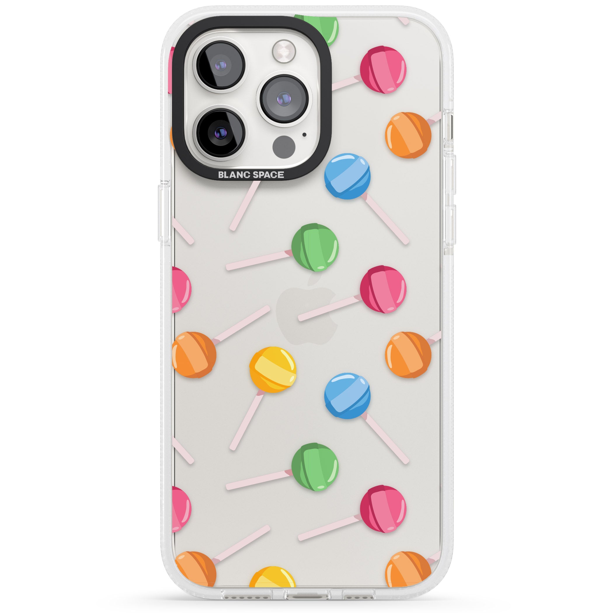 Lollipop Pattern iPhone 15 Pro Max / 15 Pro / 14 Pro Max / 14 Pro / 13 Pro Clear Case Impact Air - Blanc Space