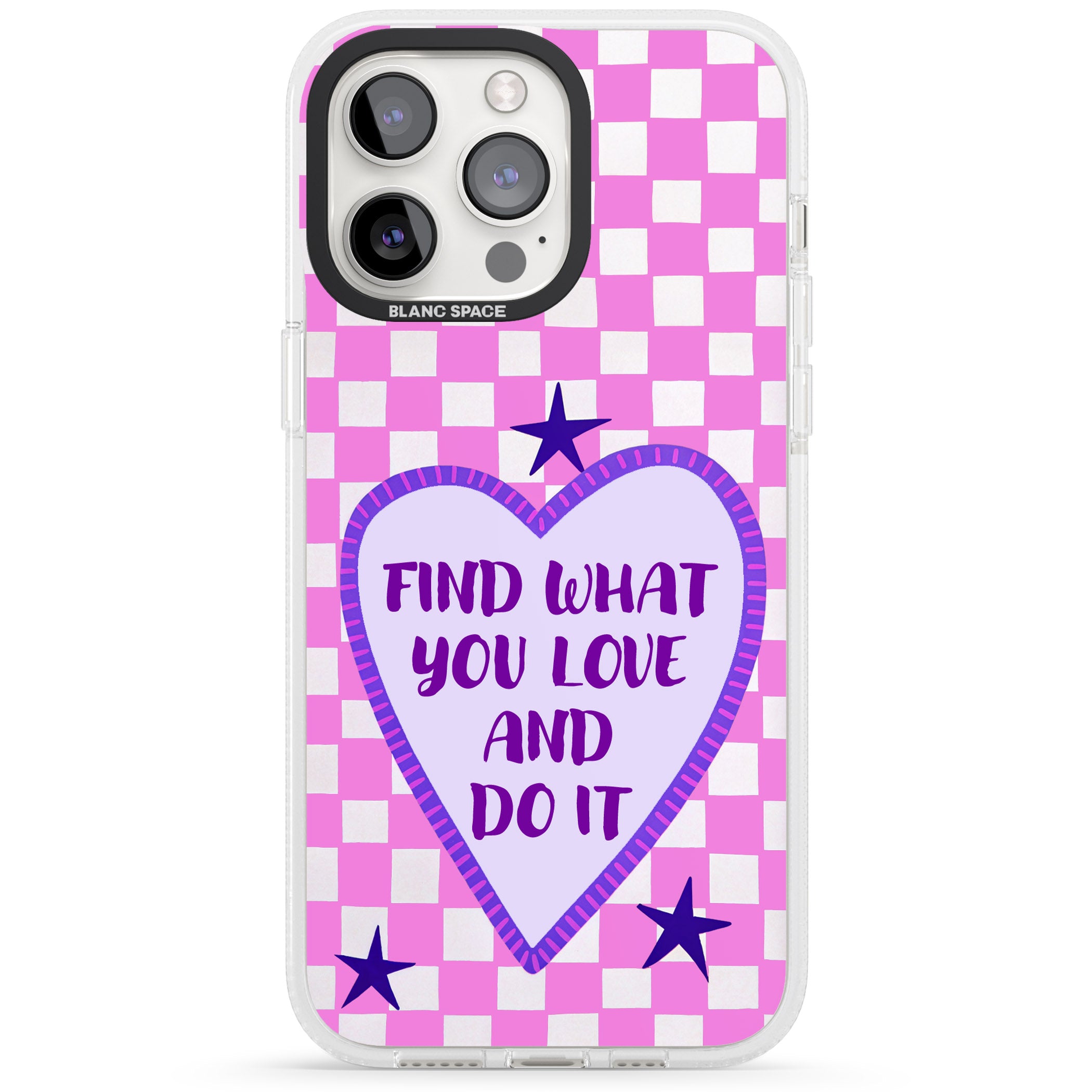 Find What You Love iPhone 15 Pro Max / 15 Pro / 14 Pro Max / 14 Pro / 13 Pro Clear Case Impact Air - Blanc Space