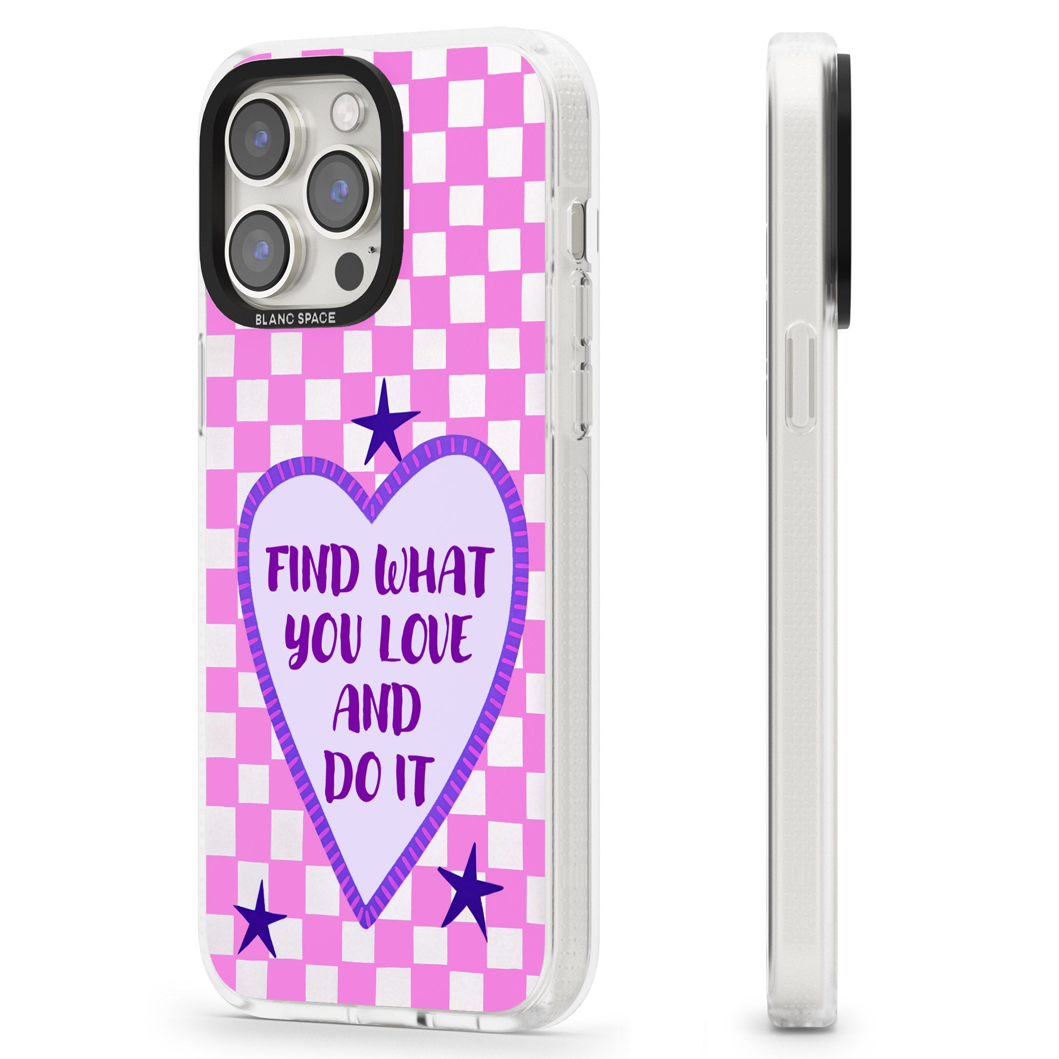 Find What You Love iPhone 15 Pro Max / 15 Pro / 14 Pro Max / 14 Pro / 13 Pro Clear Case Impact Air - Blanc Space