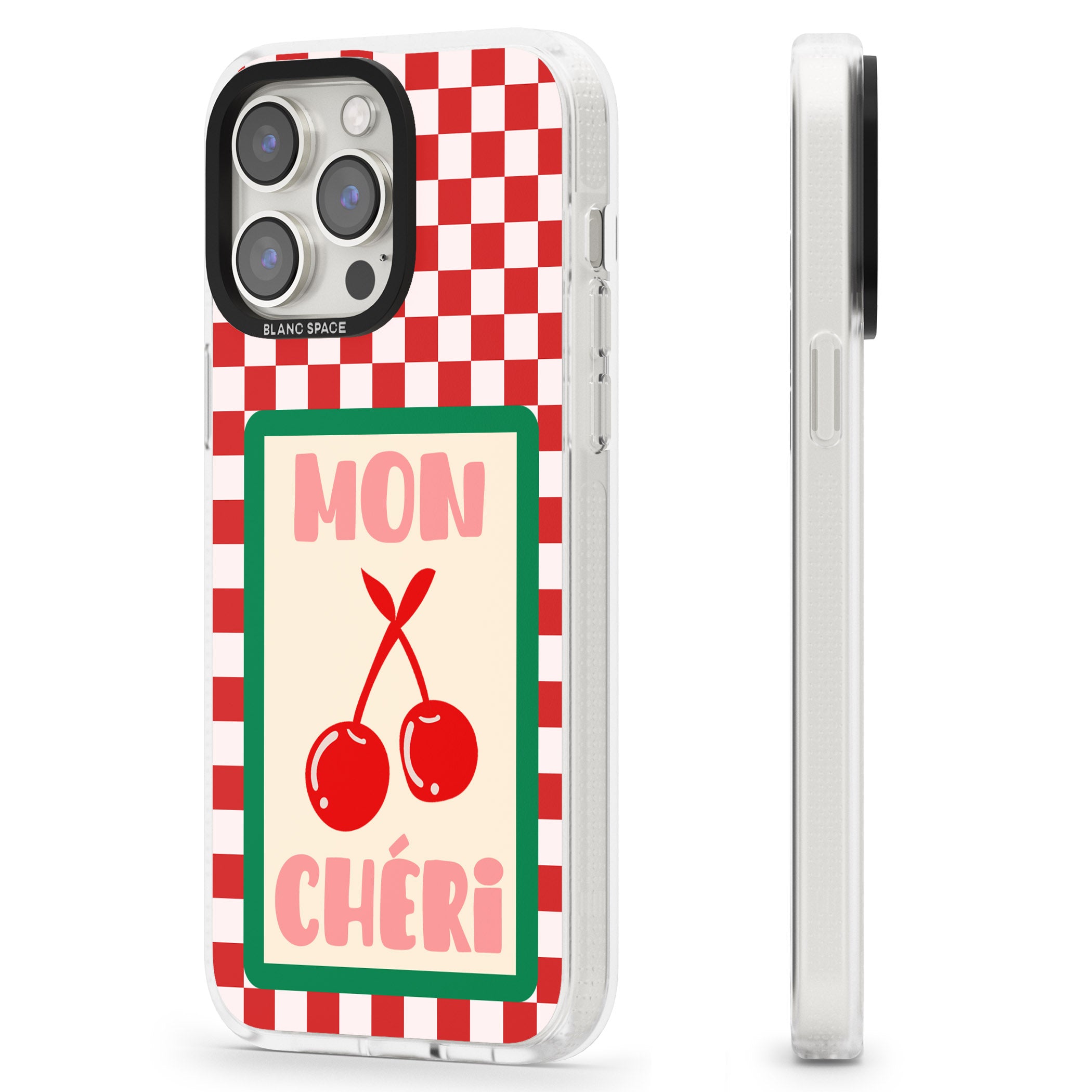 Mon Cheri iPhone 15 Pro Max / 15 Pro / 14 Pro Max / 14 Pro / 13 Pro Clear Case Impact Air - Blanc Space