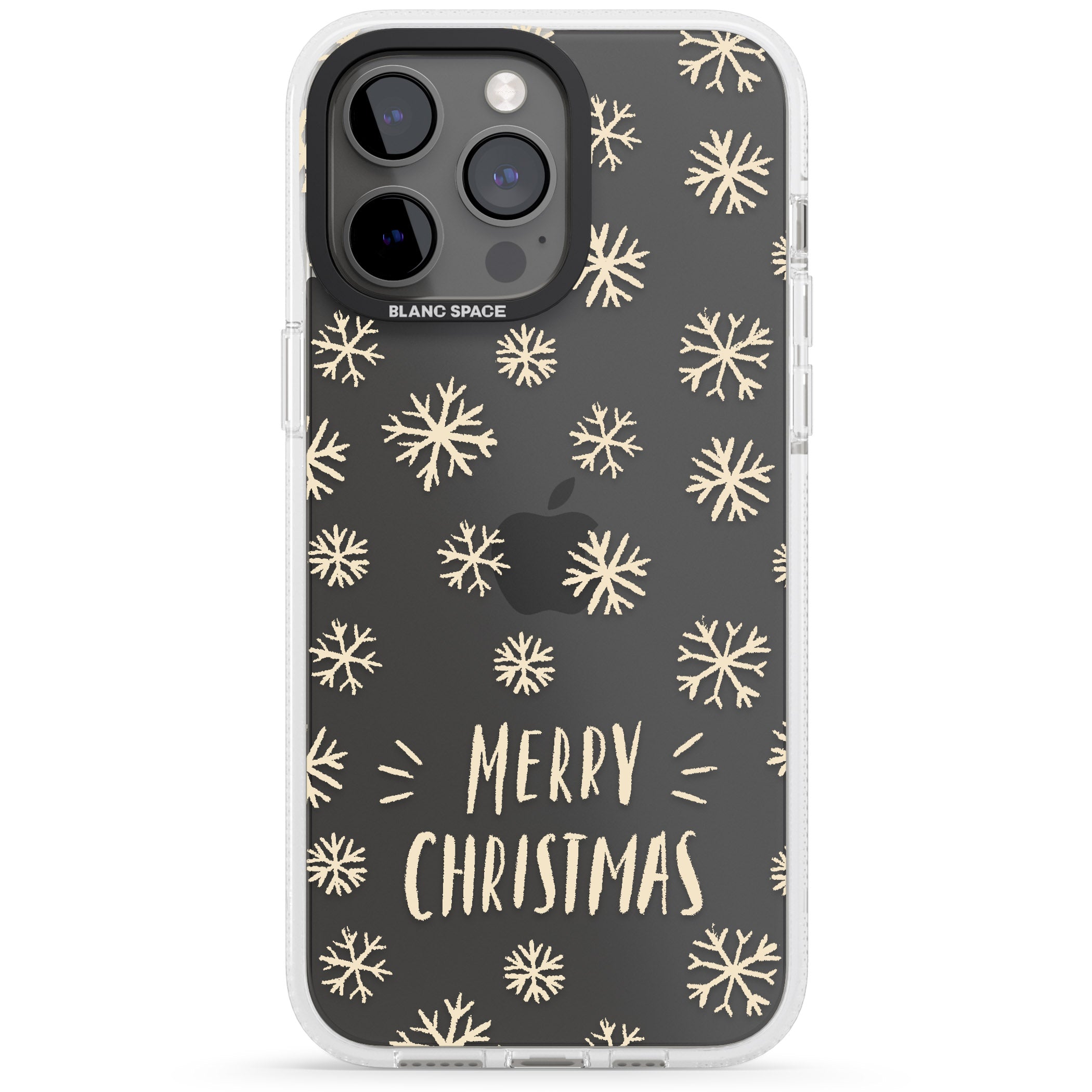 Christmas Snowflake Pattern iPhone 15 Pro Max / 15 Pro / 14 Pro Max / 14 Pro / 13 Pro Clear Case Impact Air - Blanc Space