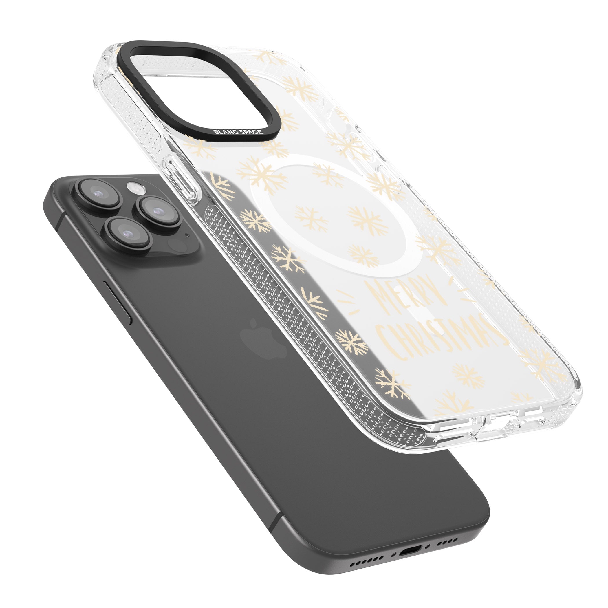 Christmas Snowflake Pattern iPhone 15 Pro Max / 15 Pro / 14 Pro Max / 14 Pro / 13 Pro Clear Case Impact Air - Blanc Space