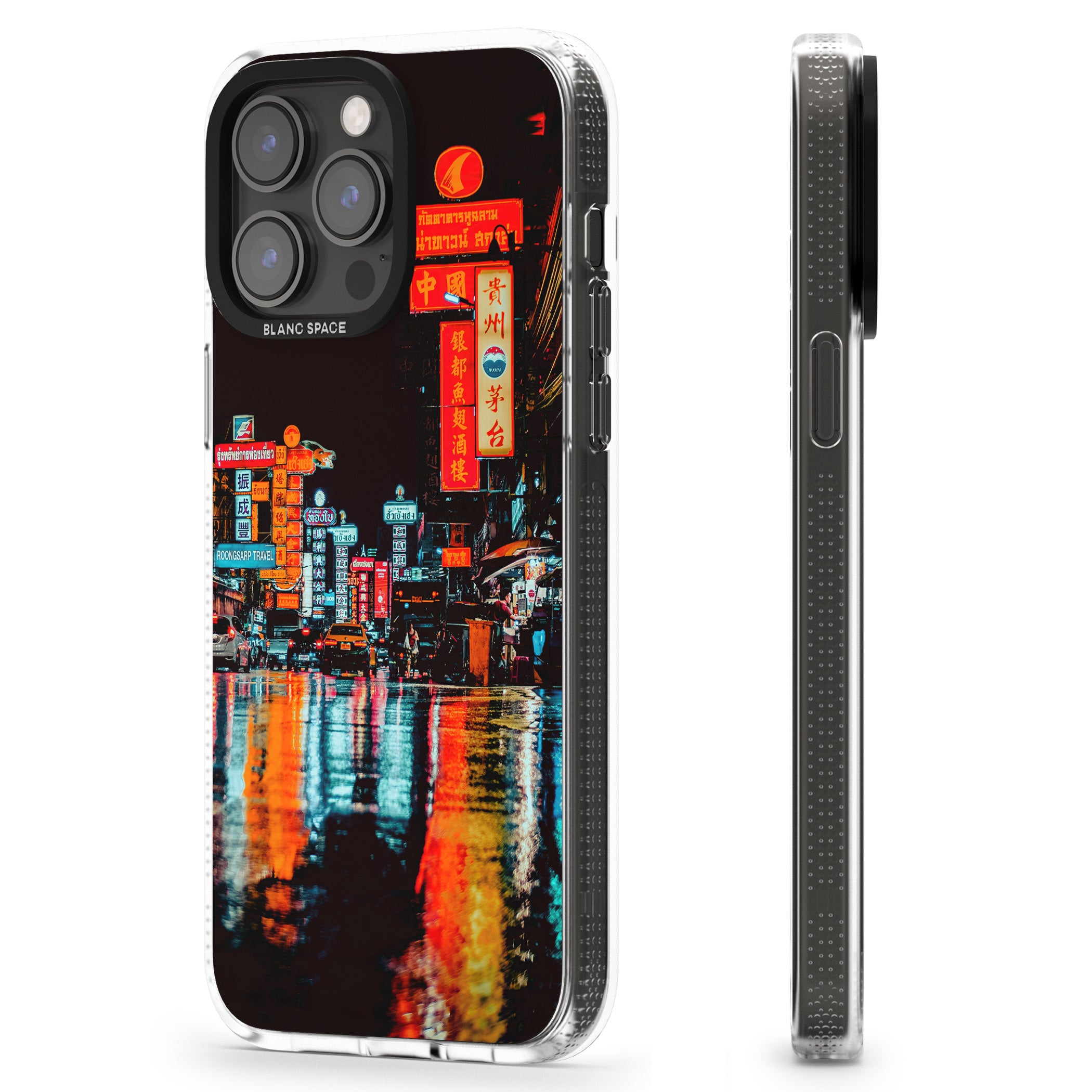 Neon City iPhone 15 Pro Max / 15 Pro / 14 Pro Max / 14 Pro / 13 Pro Clear Case Impact Air - Blanc Space