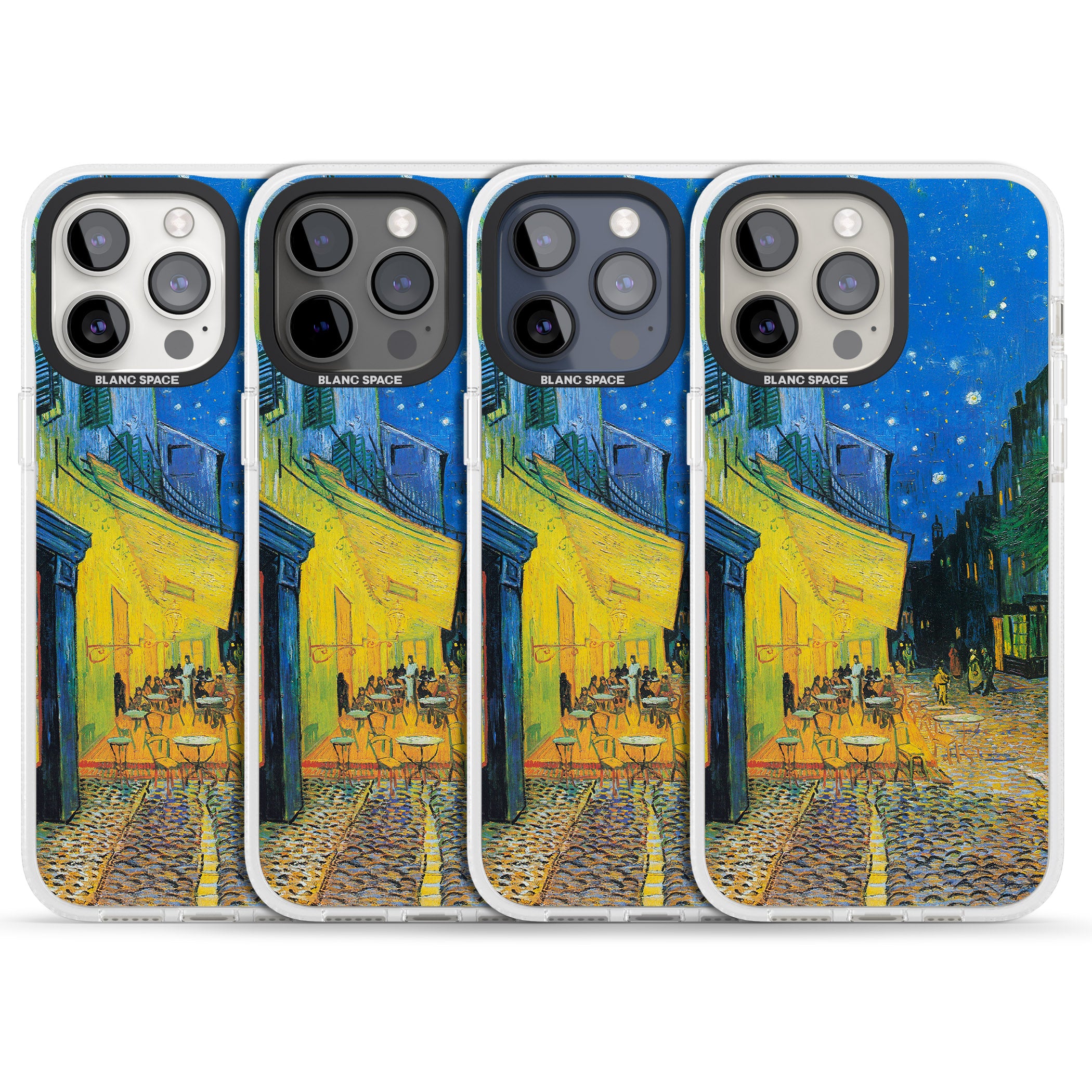 Café Terrace at Night iPhone 15 Pro Max / 15 Pro / 14 Pro Max / 14 Pro / 13 Pro Clear Case Impact Air - Blanc Space