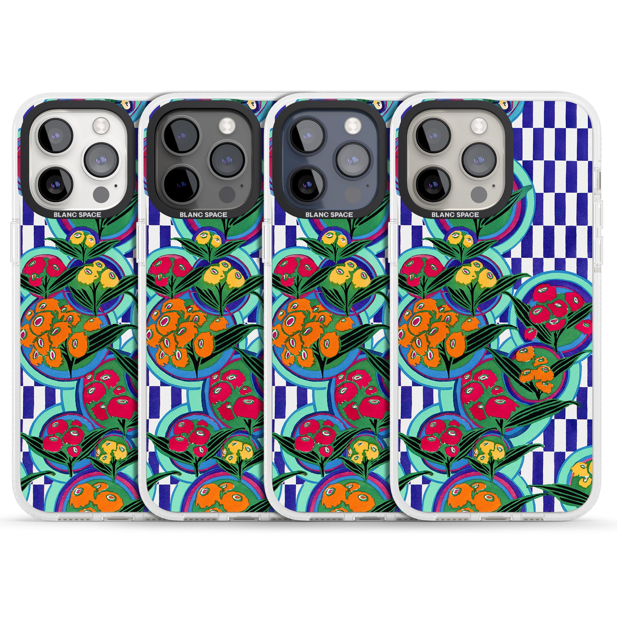 Vintage Fruit Plates iPhone 15 Pro Max / 15 Pro / 14 Pro Max / 14 Pro / 13 Pro Clear Case Impact Air - Blanc Space