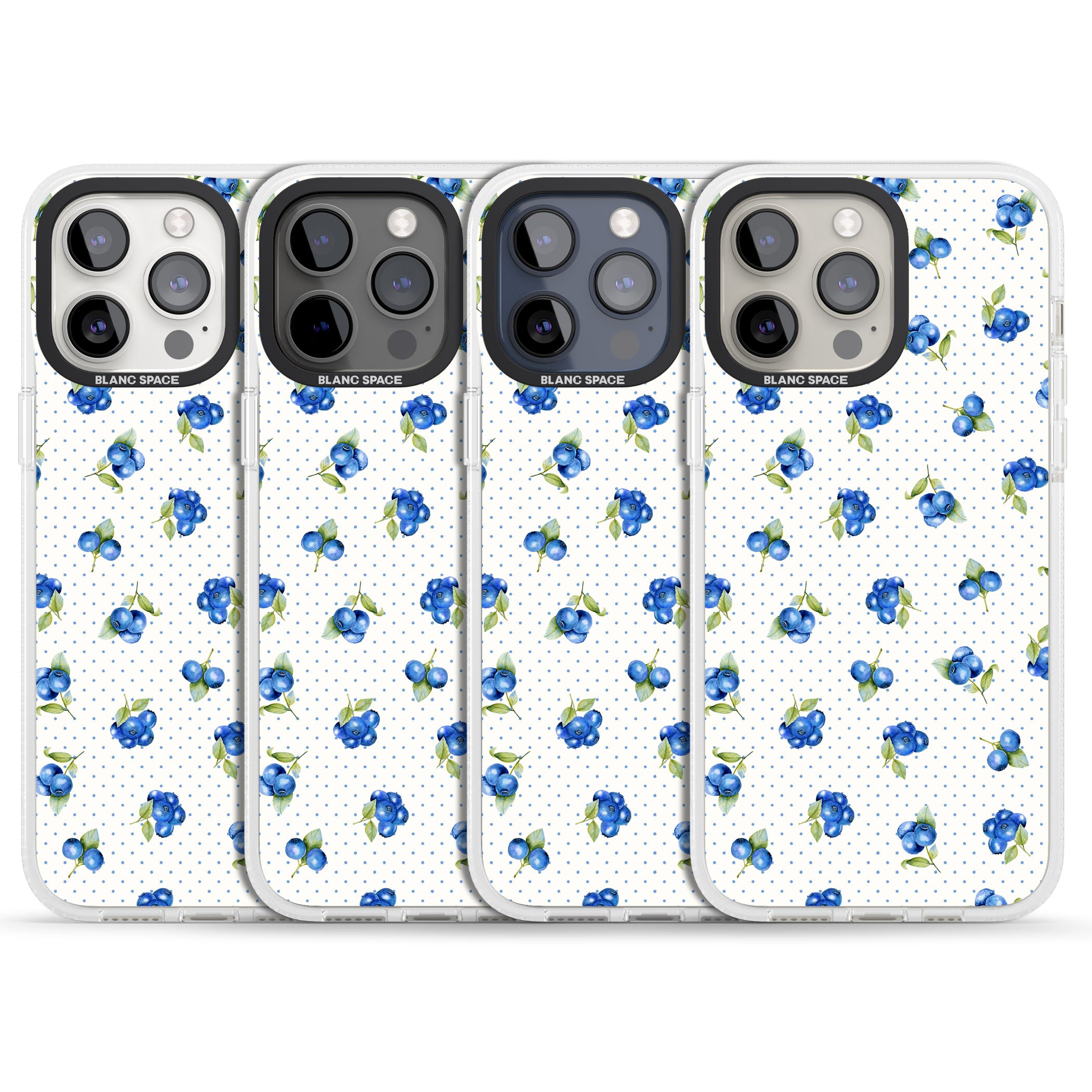 Blueberry Picnic iPhone 15 Pro Max / 15 Pro / 14 Pro Max / 14 Pro / 13 Pro Clear Case Impact Air - Blanc Space