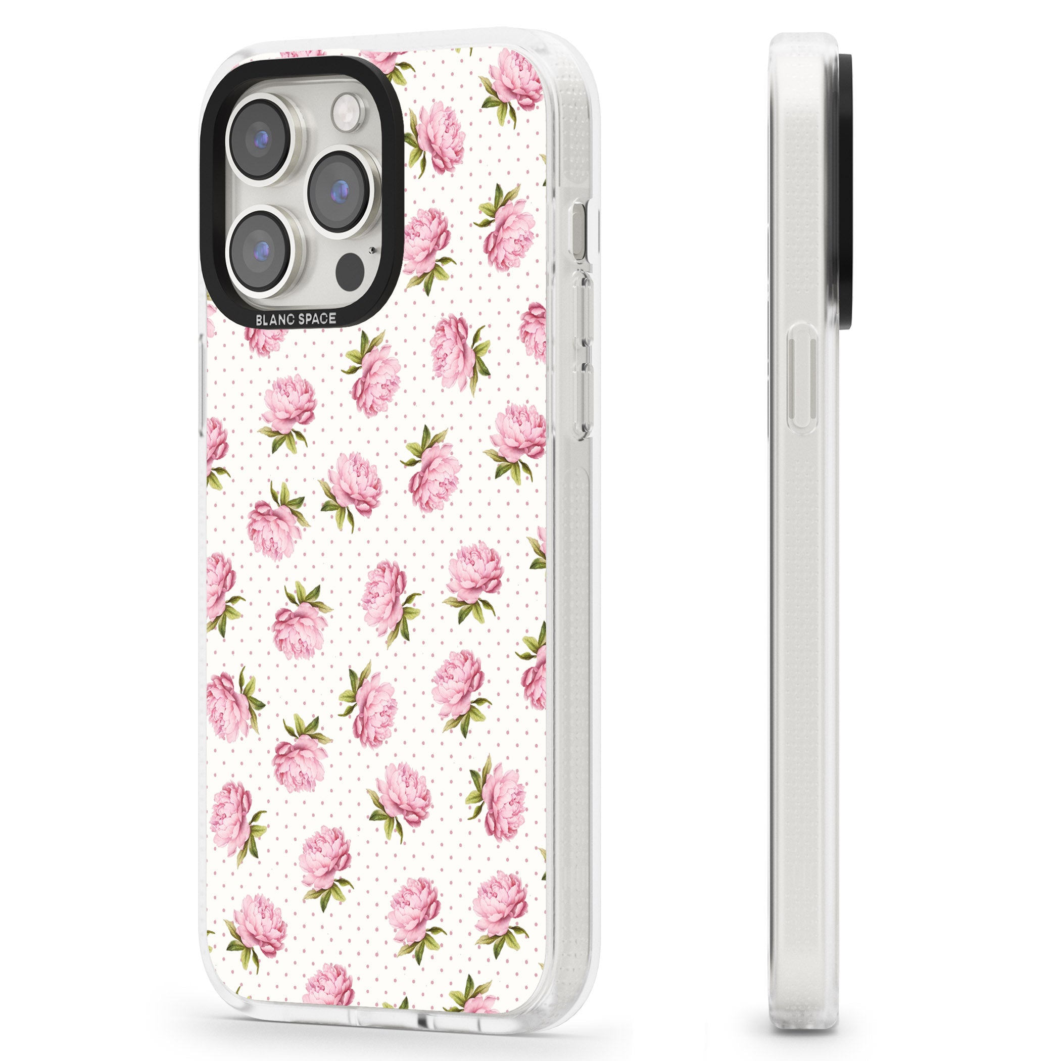 Soft Peonies iPhone 15 Pro Max / 15 Pro / 14 Pro Max / 14 Pro / 13 Pro Clear Case Impact Air - Blanc Space