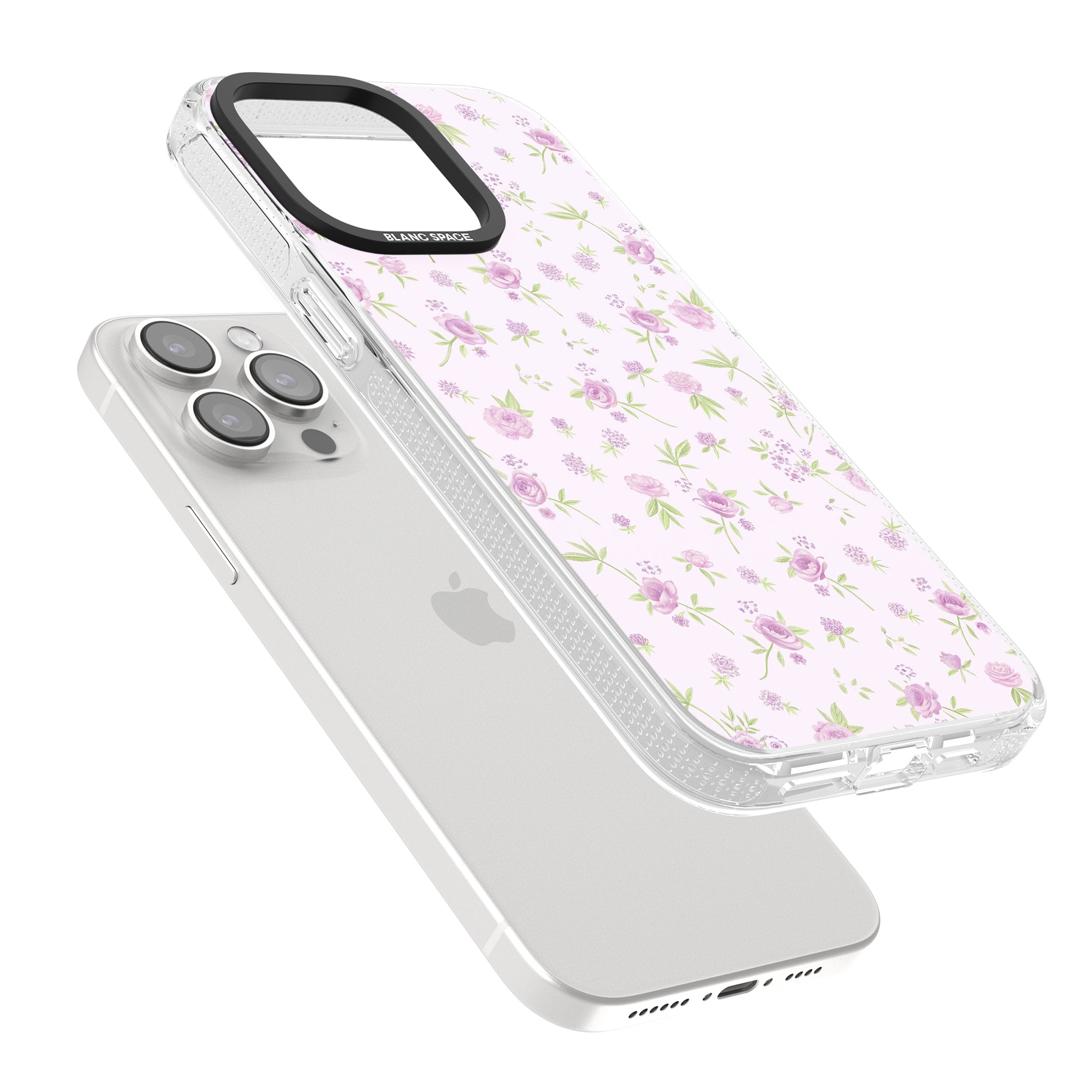Pink Peonies iPhone 15 Pro Max / 15 Pro / 14 Pro Max / 14 Pro / 13 Pro Clear Case Impact Air - Blanc Space