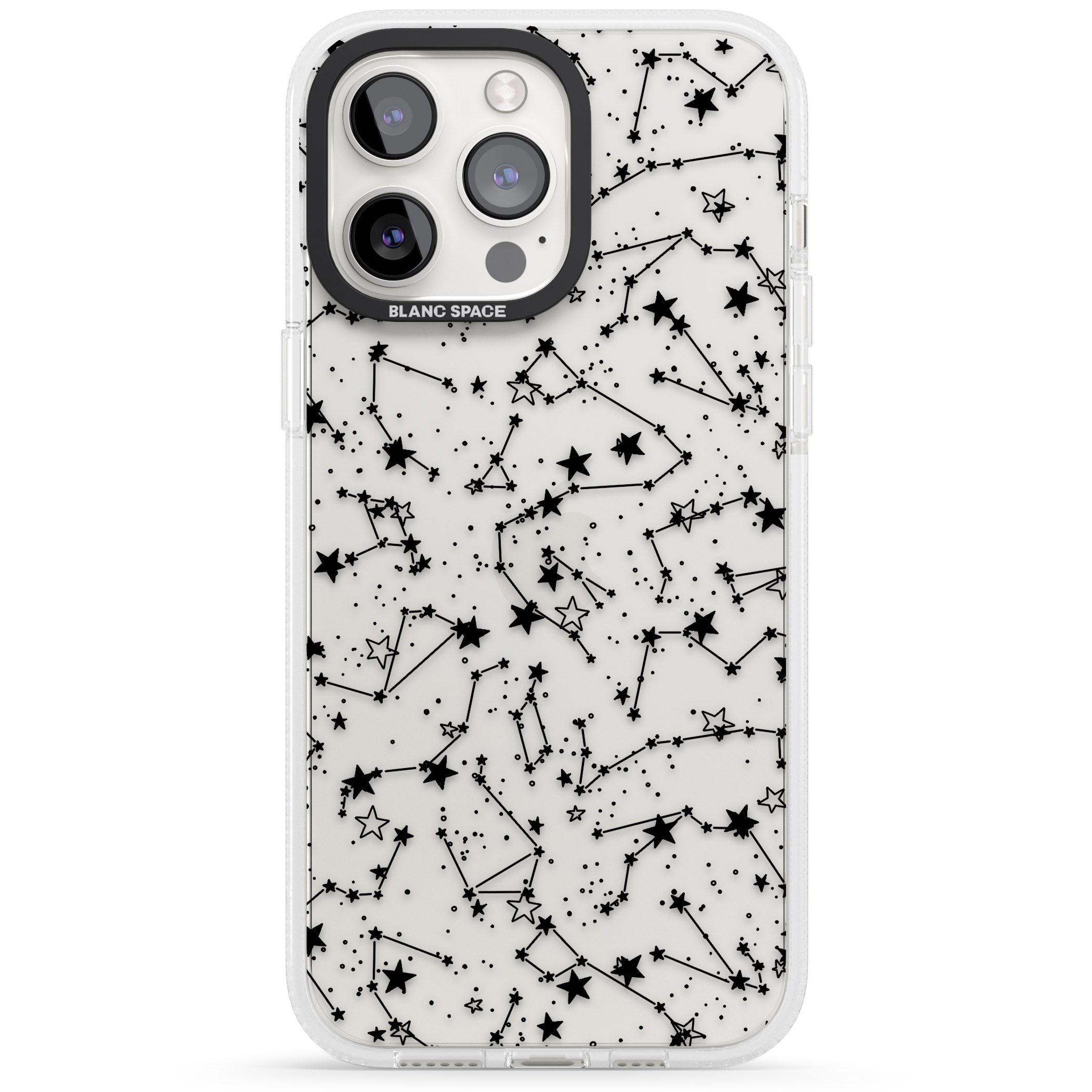 Constellations iPhone 15 Pro Max / 15 Pro / 14 Pro Max / 14 Pro / 13 Pro Clear Case Impact Air - Blanc Space