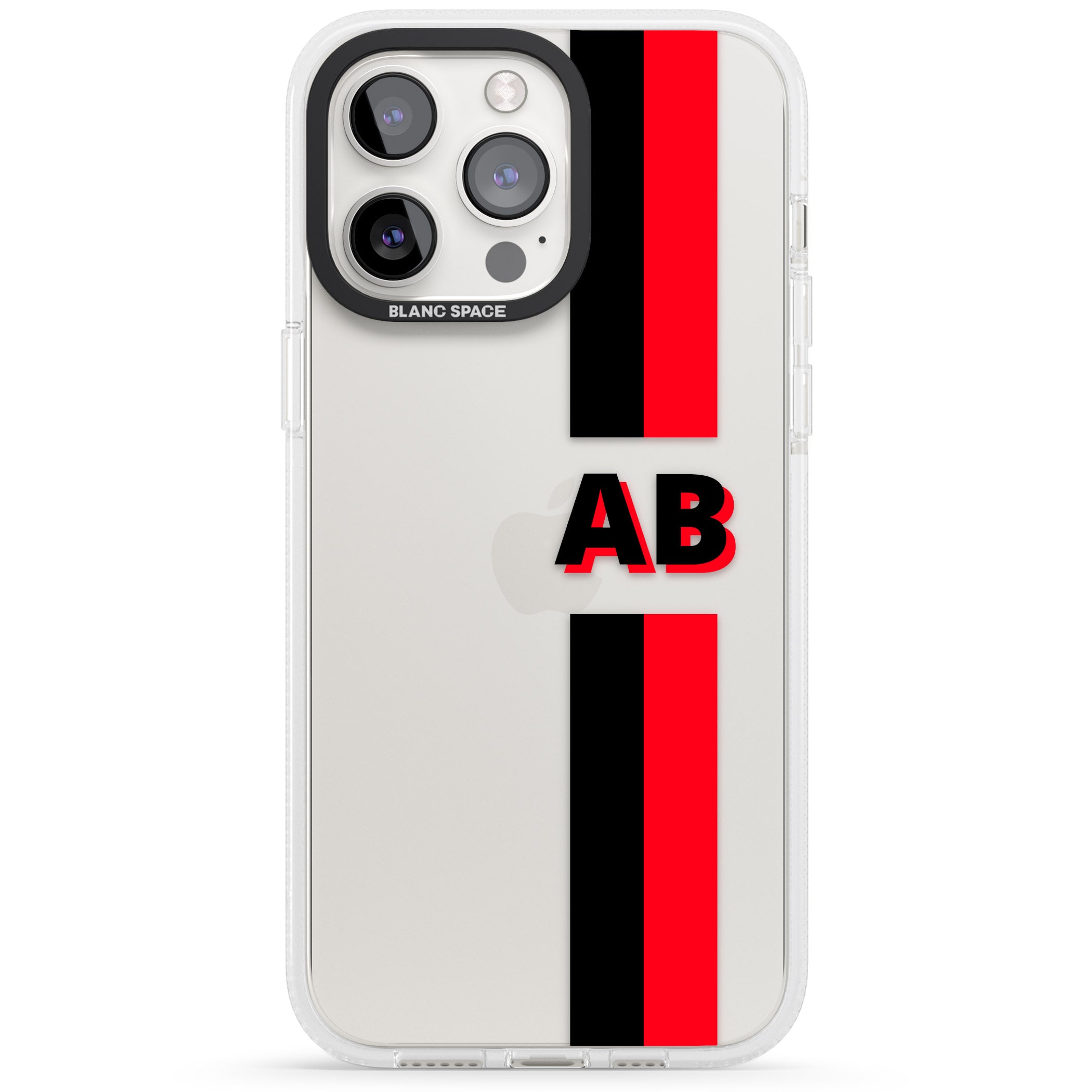 Personalised Clear Text 6C iPhone 15 Pro Max / 15 Pro / 14 Pro Max / 14 Pro / 13 Pro Clear Case Impact Air - Blanc Space