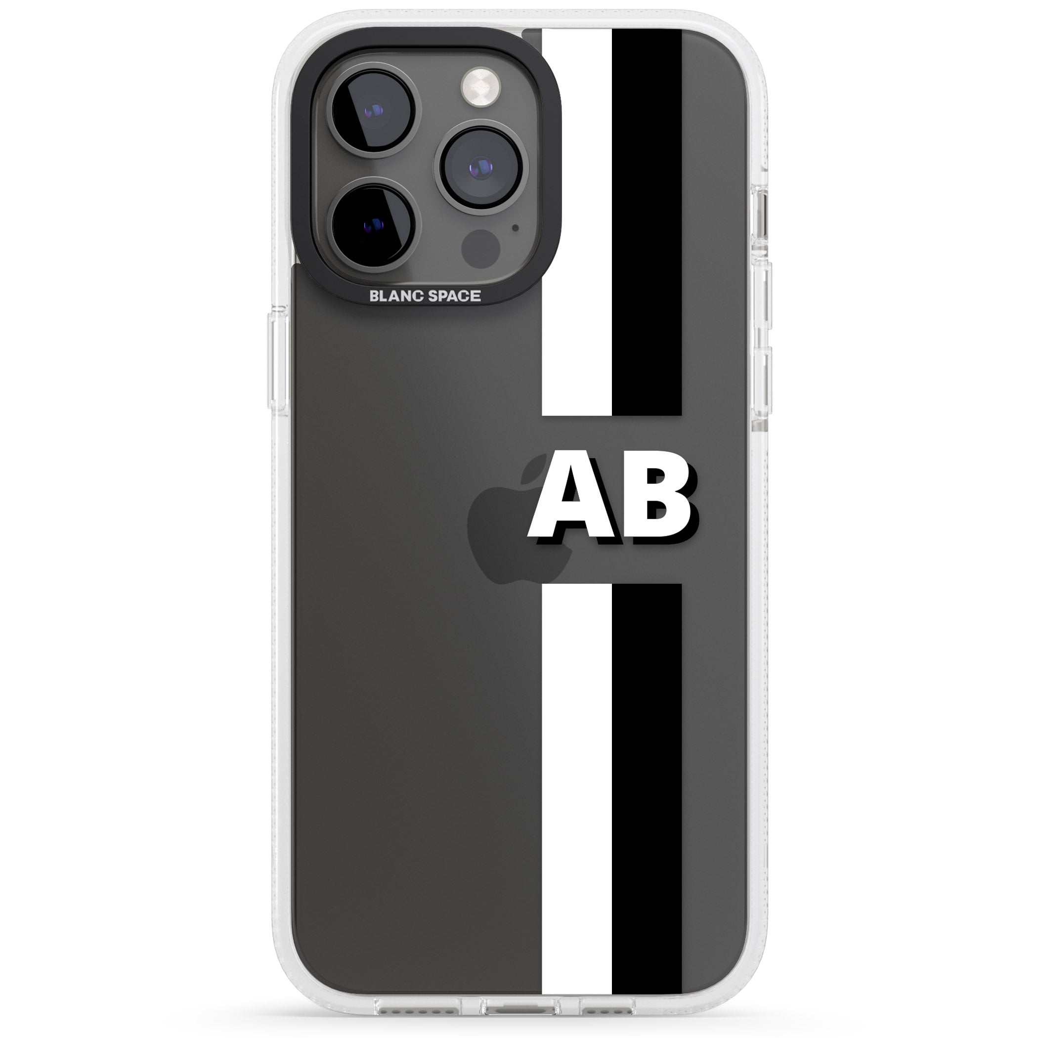 Personalised Clear Text 6E iPhone 15 Pro Max / 15 Pro / 14 Pro Max / 14 Pro / 13 Pro Clear Case Impact Air - Blanc Space